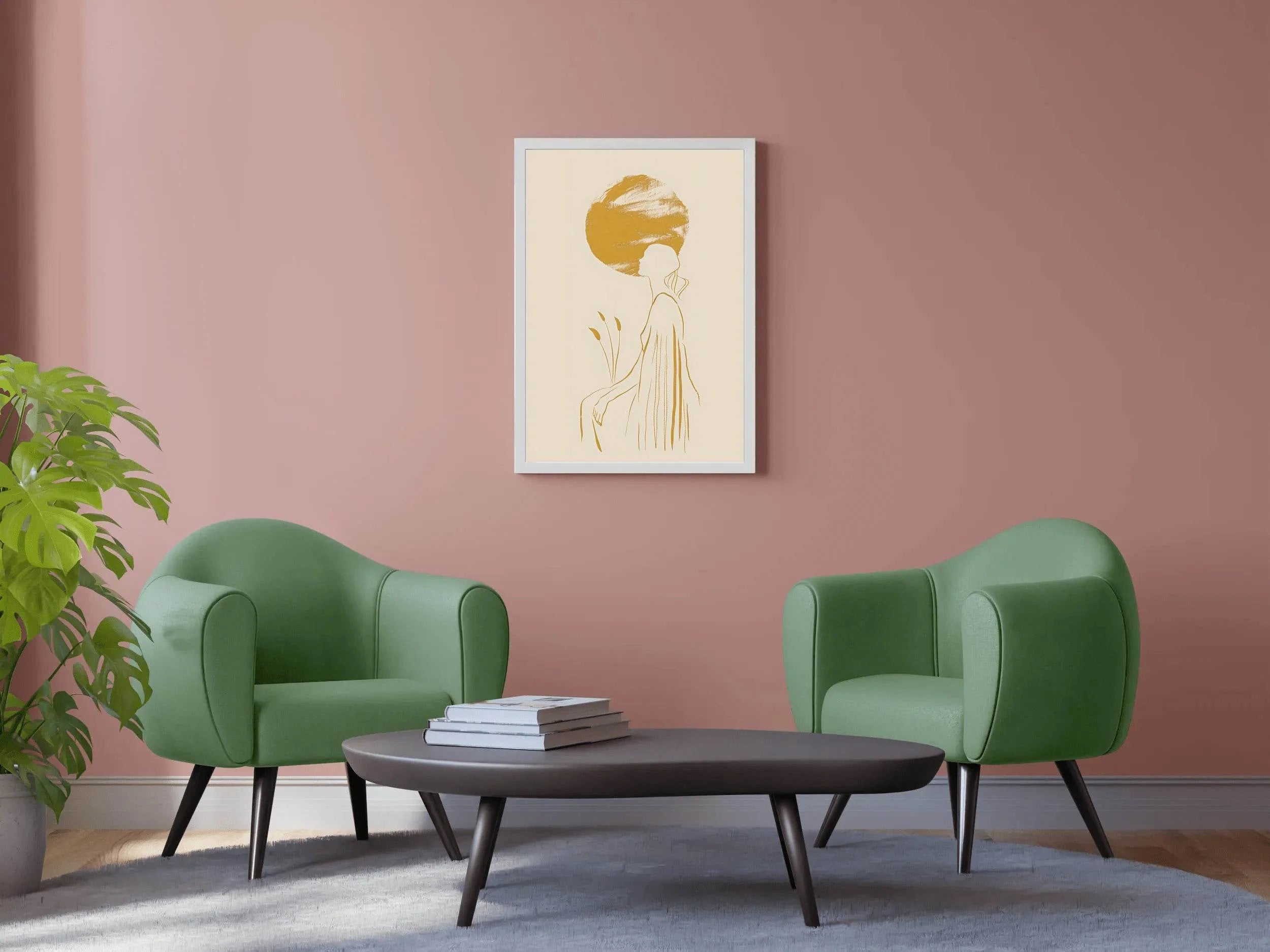 Golden Silhouette of a Women Wall Art - beink online art store