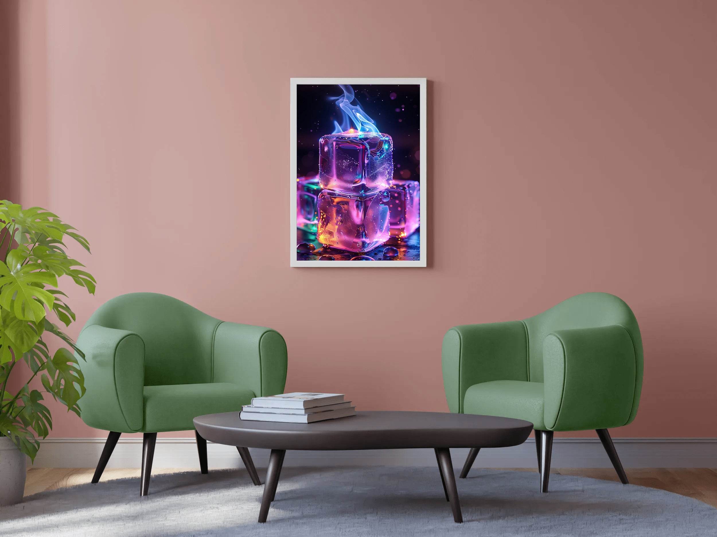 Fire Ice Cube Wall Art - beink online art store