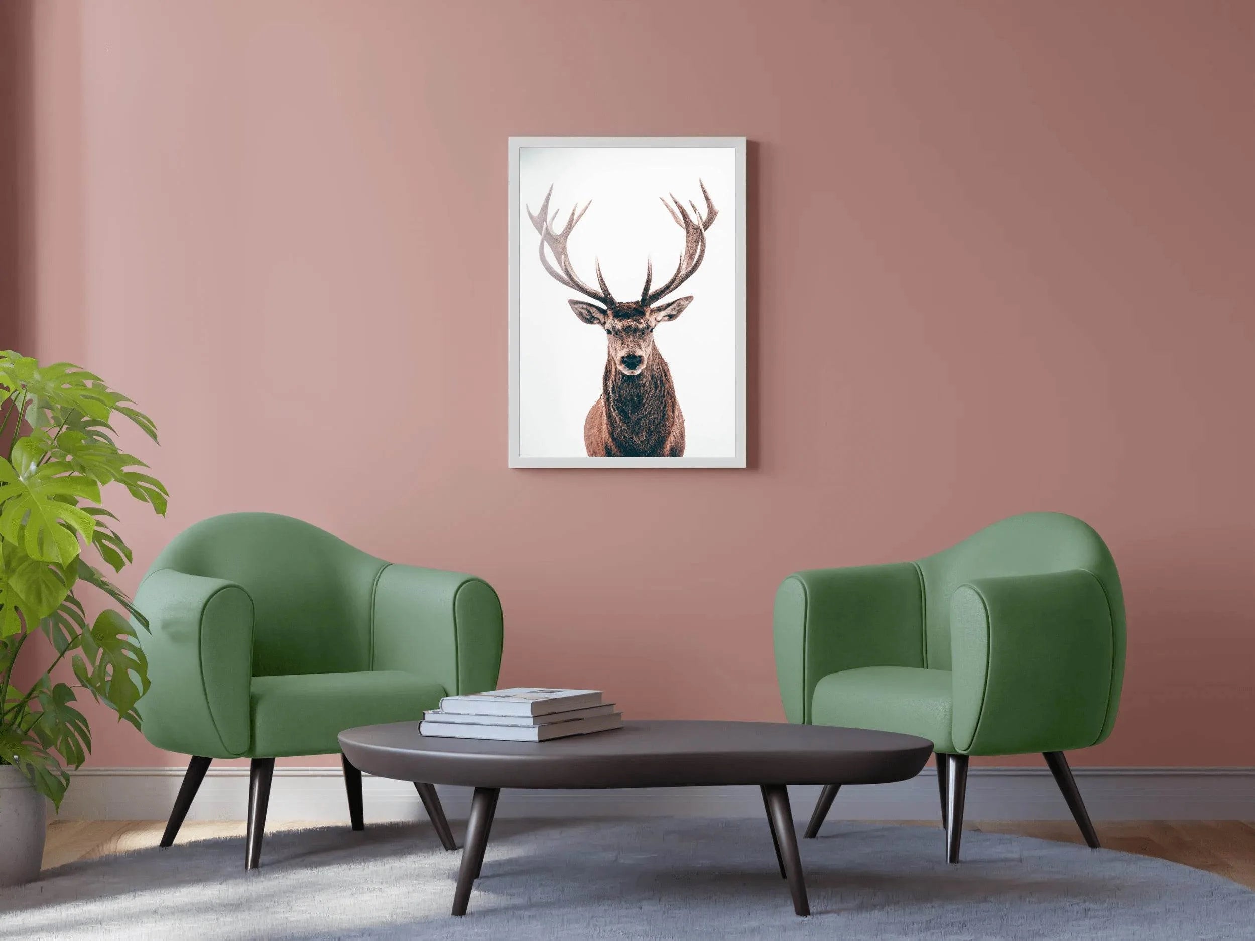 Red Deer in Snow Animal Wall Art - beink online art store