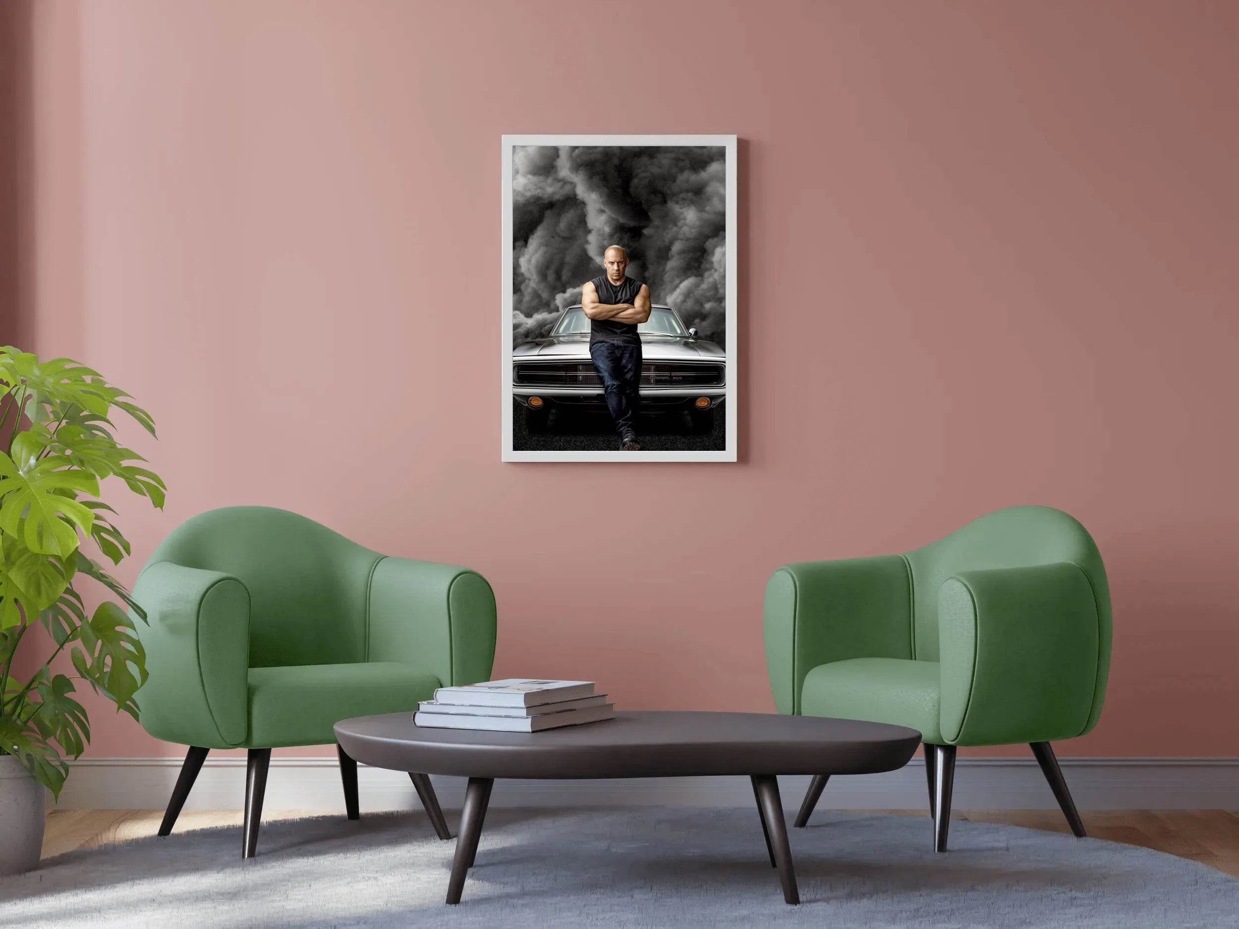 Fast and Furious Dominic Toretto with Grey Smoke Background Wall Art - beink online art store
