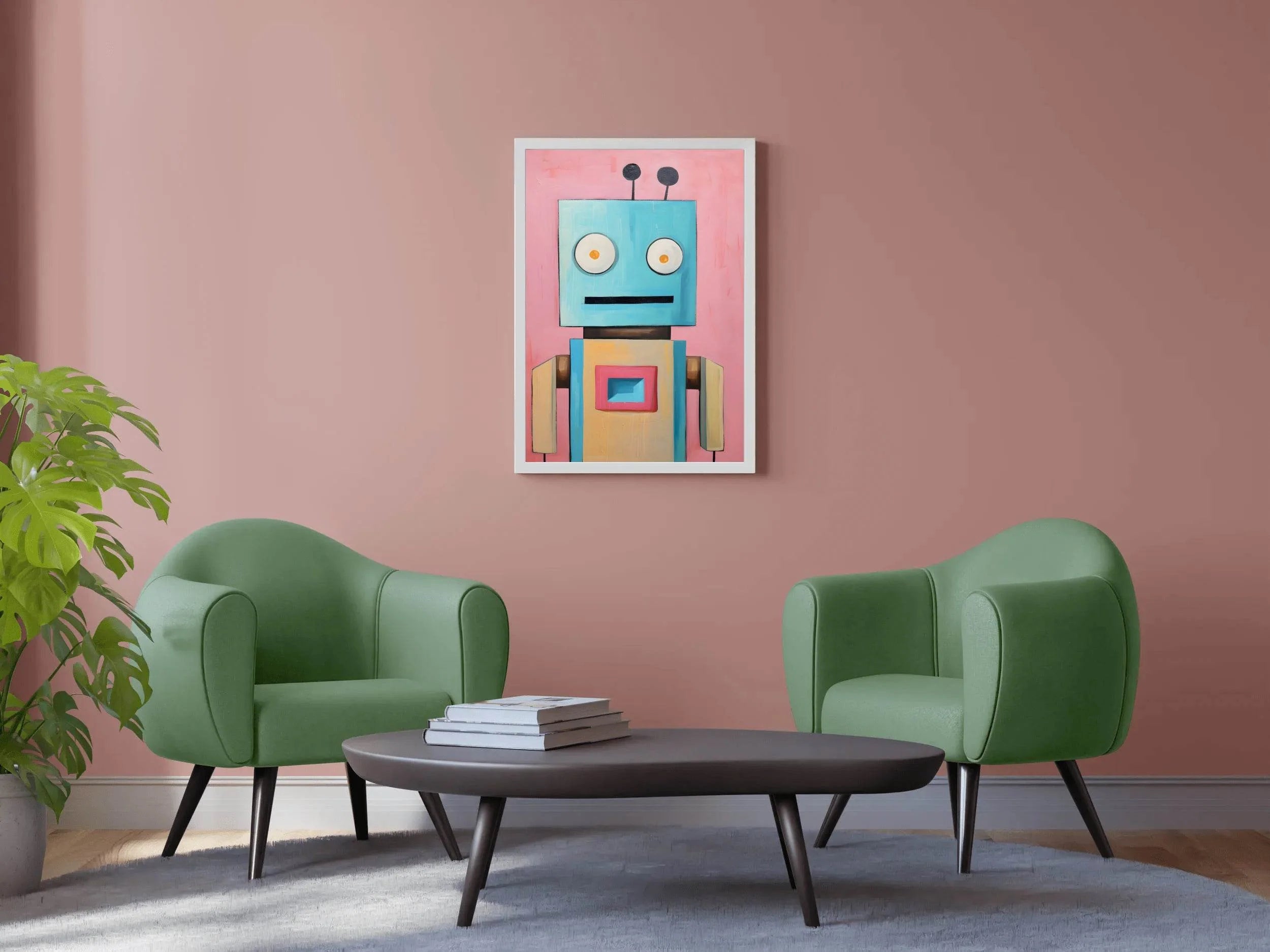 Paper Drawing of a Robot With Annoying Eyes - beink online art store