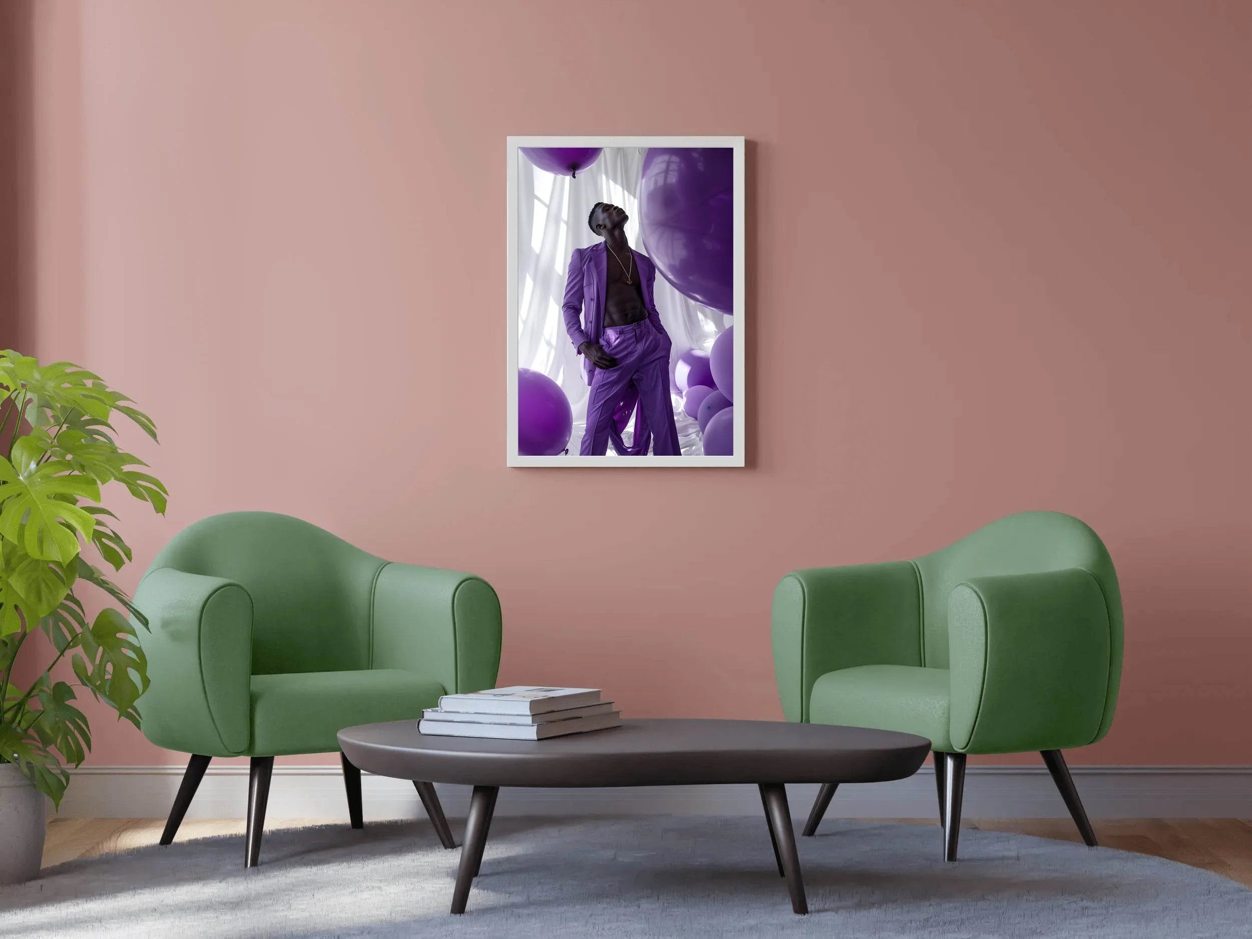 Purple Formal Suit Wall Art - beink online art store