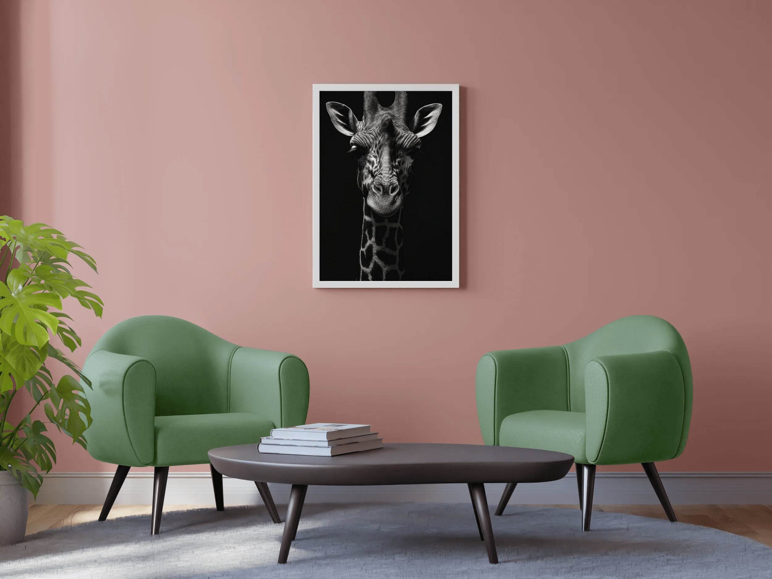 Northern Giraffe Black & White Wall Art - beink online art store
