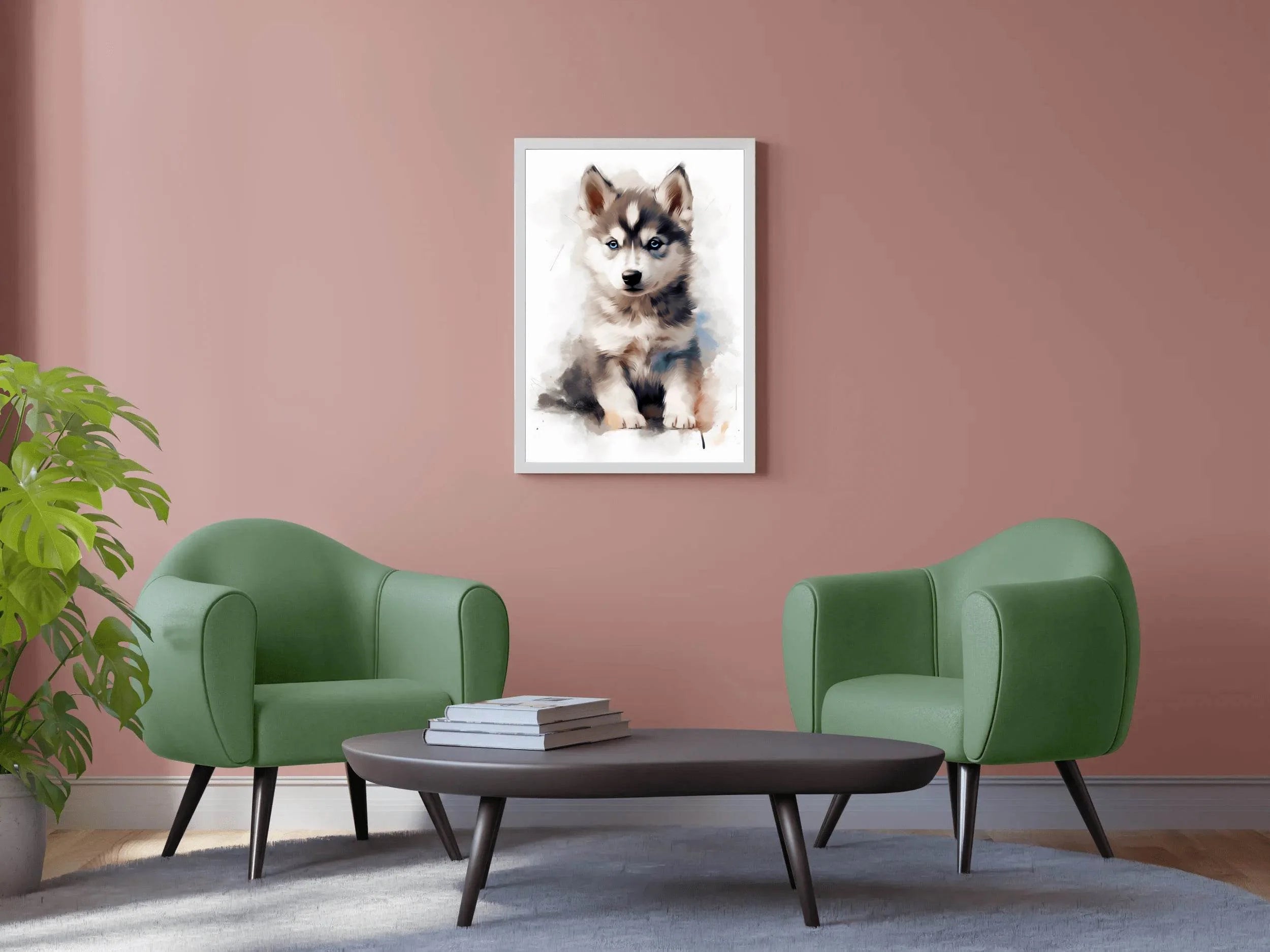Watercolor Painting of Siberian Husky - beink online art store