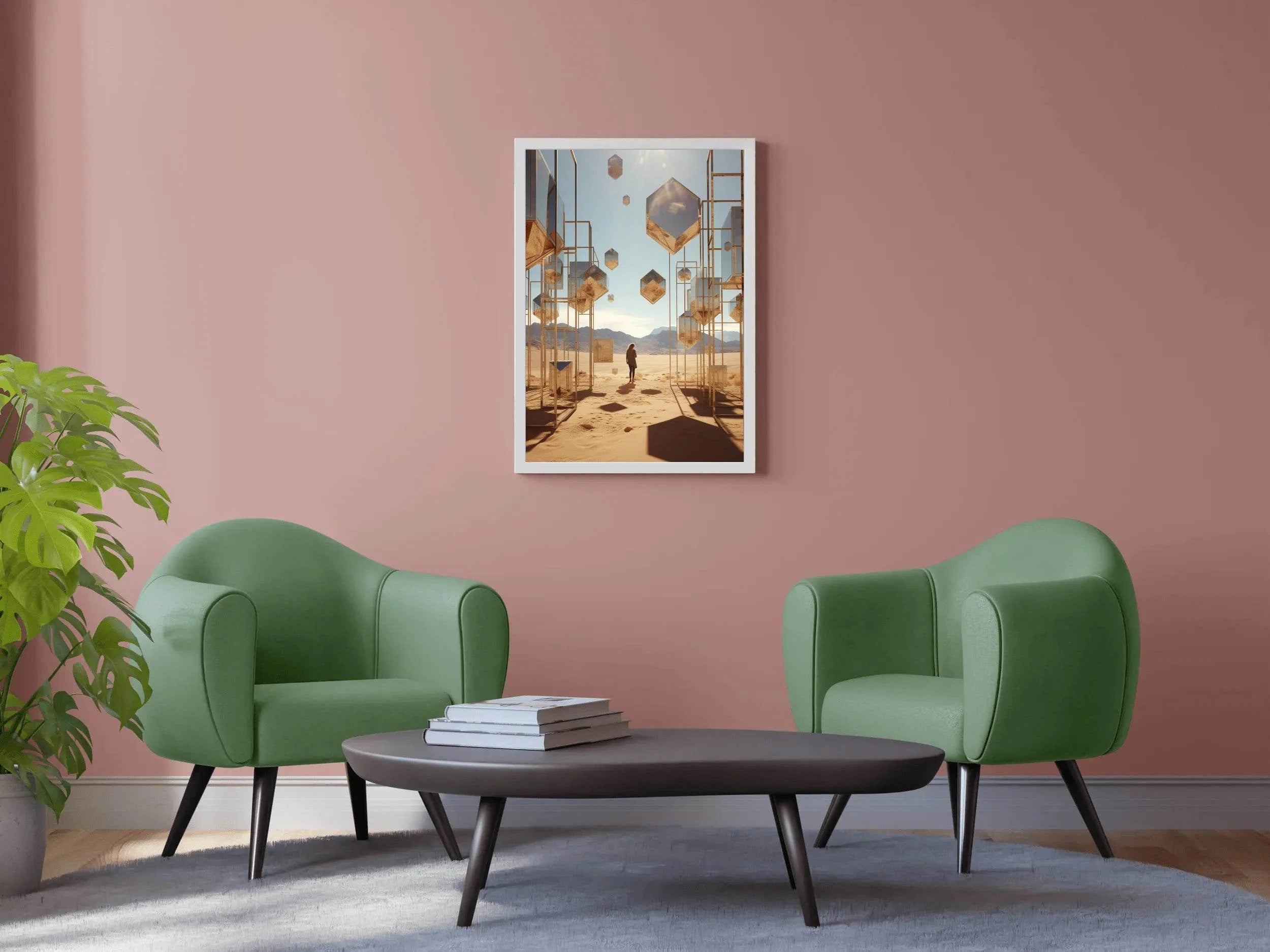 Digital Painting of Women Standing in Desert - beink online art store