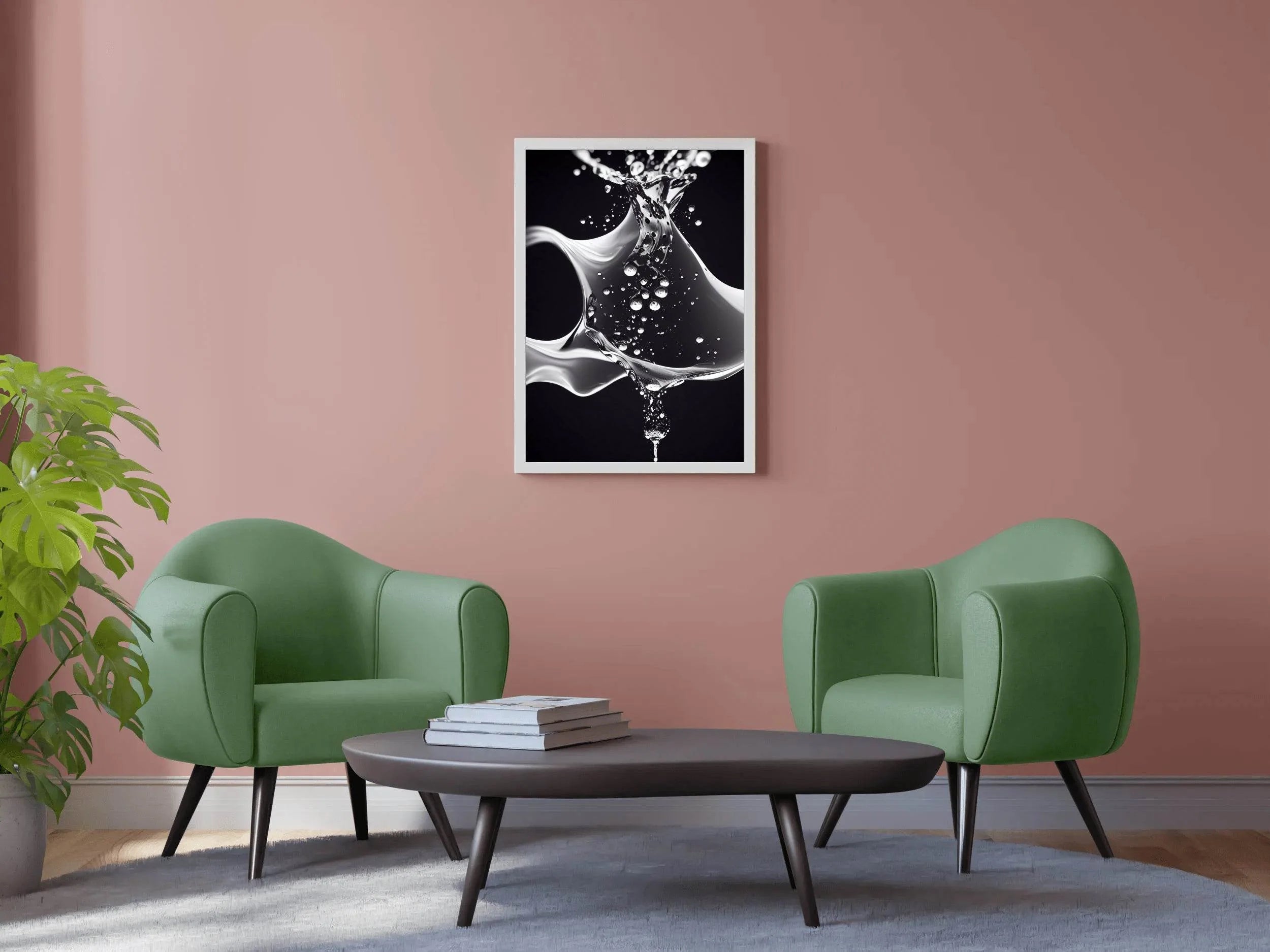 Water Splash Black & White Wall Art - beink online art store