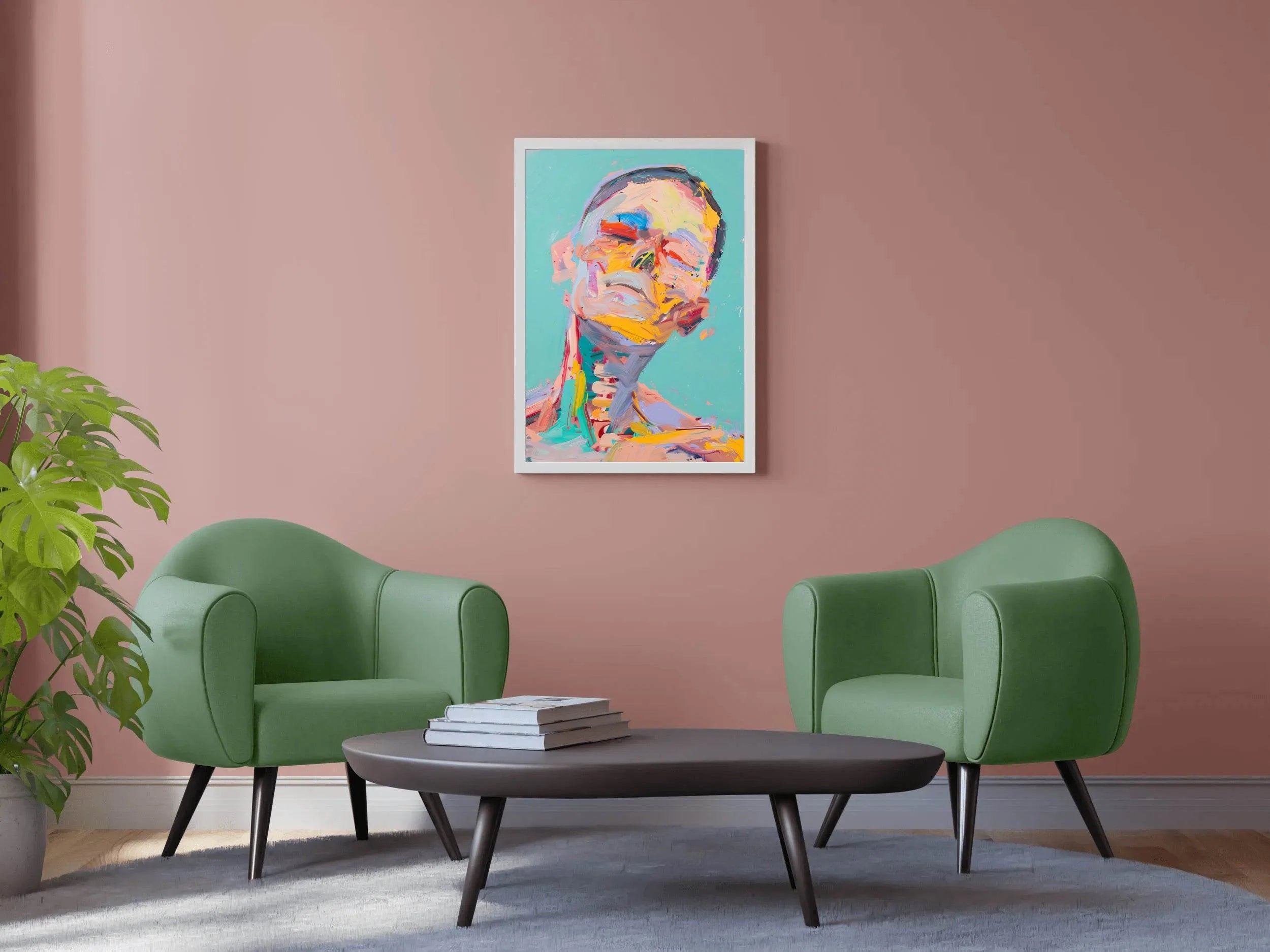 Colorful Face With Brush Strokes Wall Art - beink online art store
