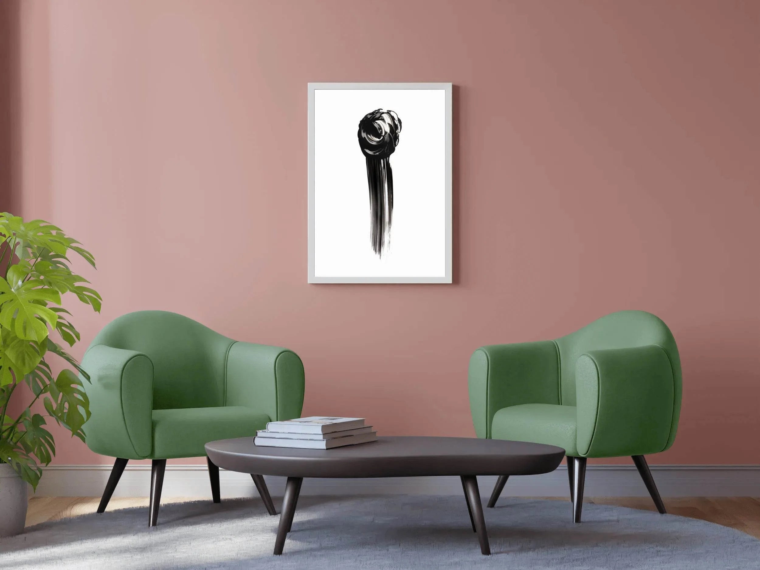 Paint Smudge Black & White Wall Art - beink online art store