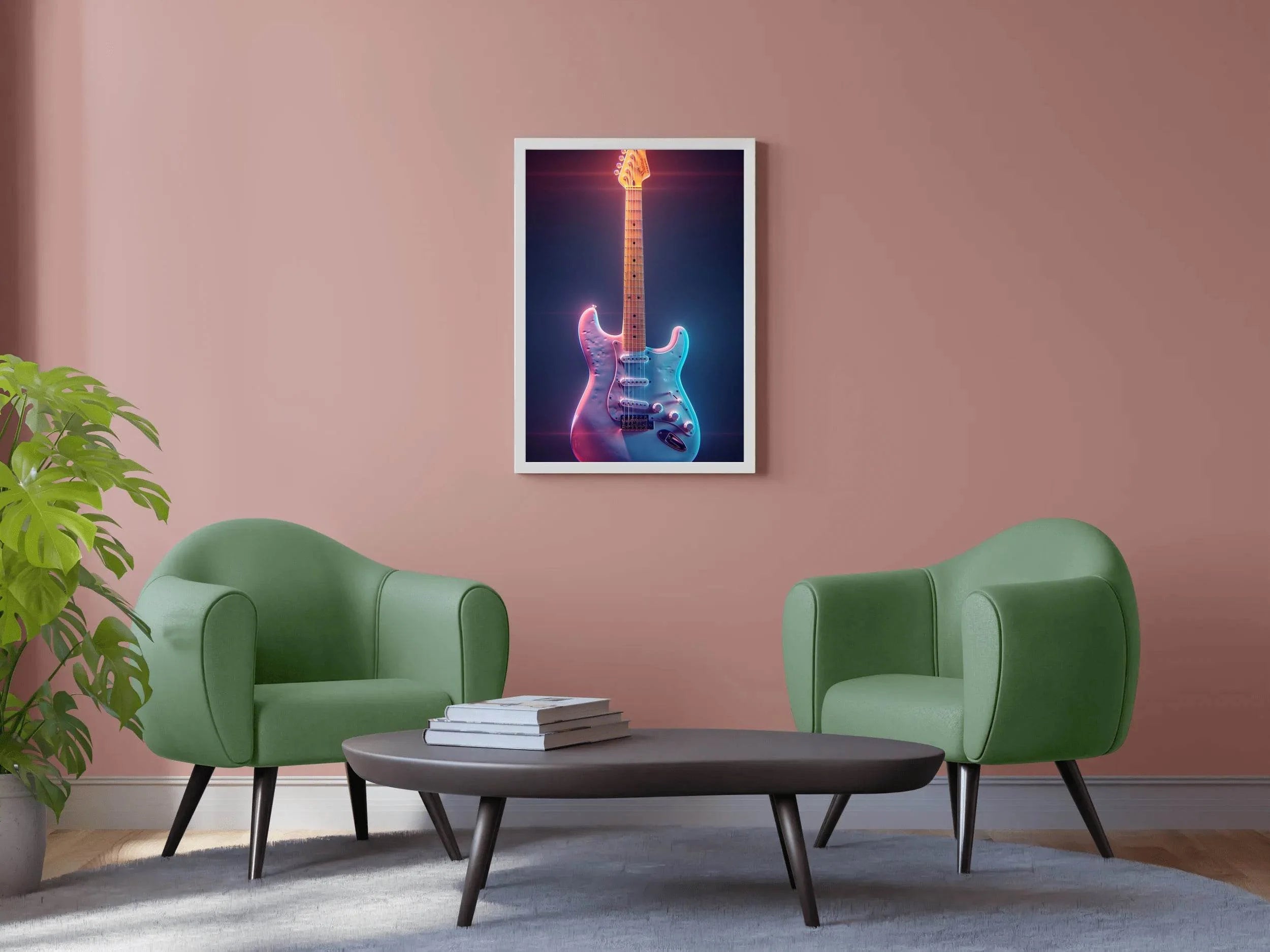 Electric Guitar With Fancy Color Wall Art - beink online art store