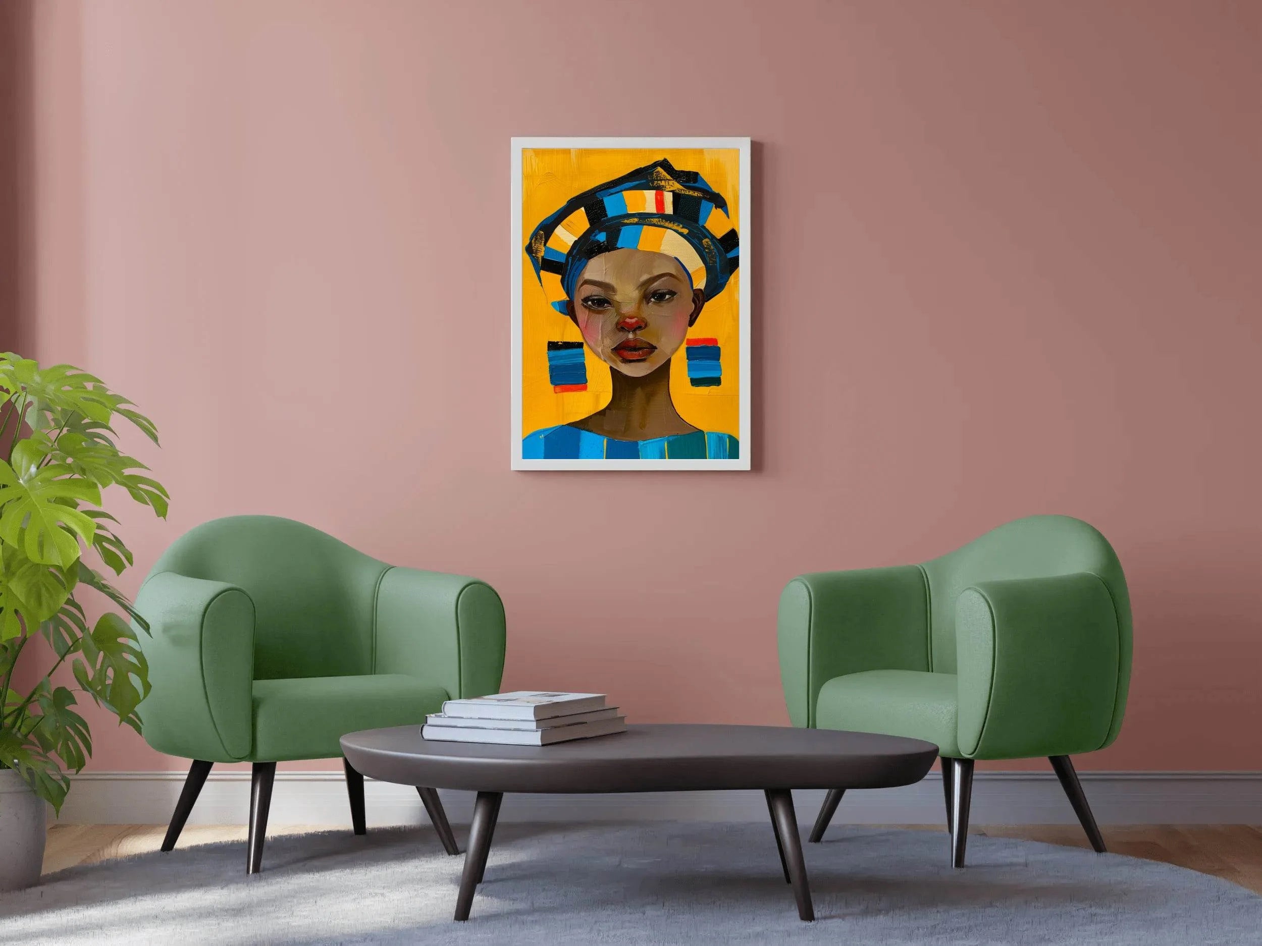 African Prints Woman Face Wall Art - beink online art store