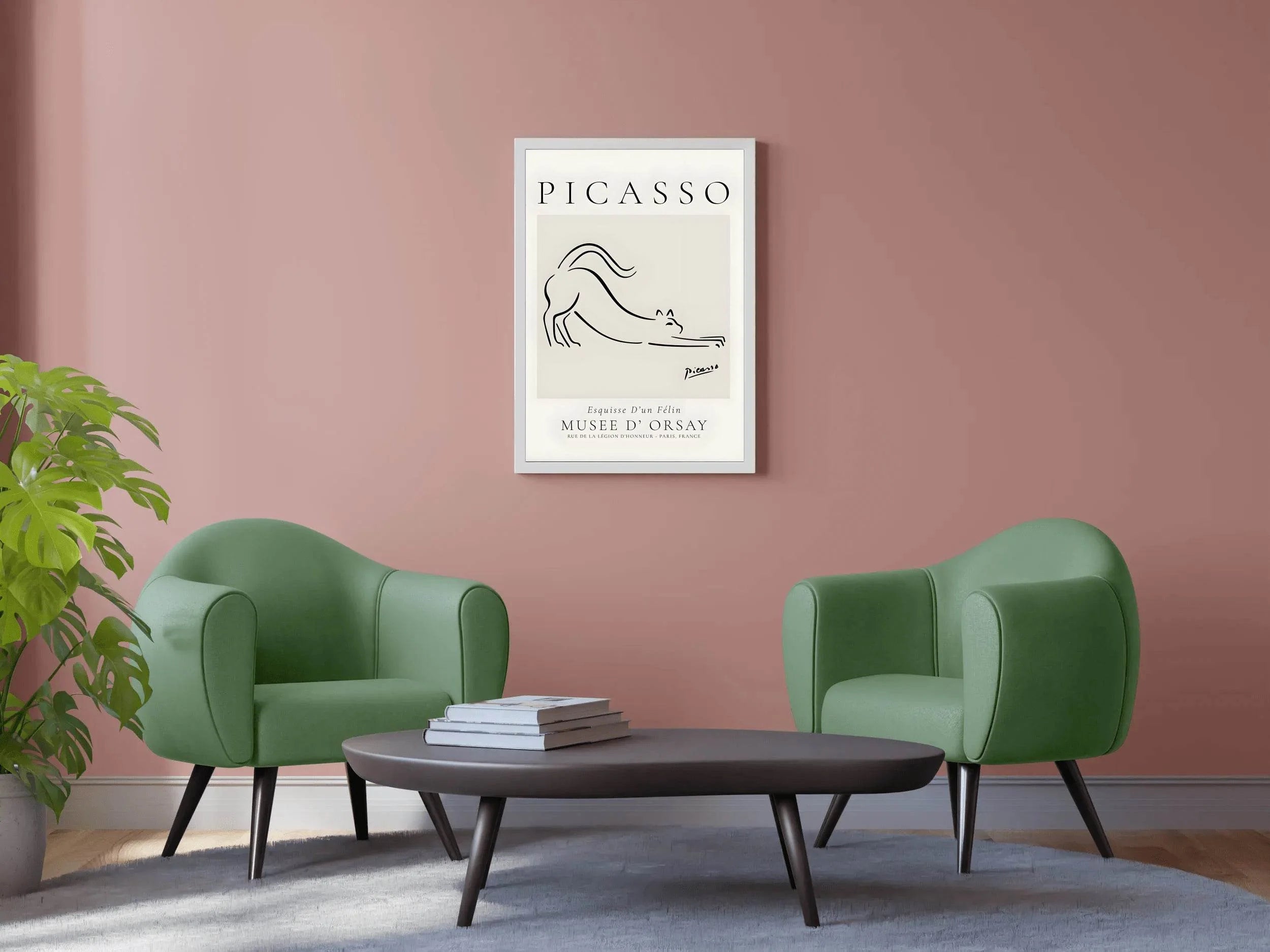Picasso Animal Cat Line Drawing Wall Art - beink online art store