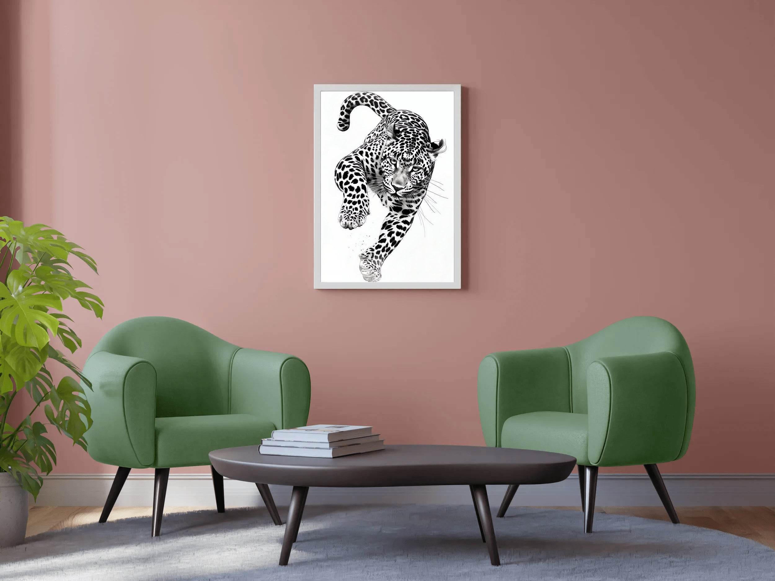 Black and White Leopard Wall Art - beink online art store