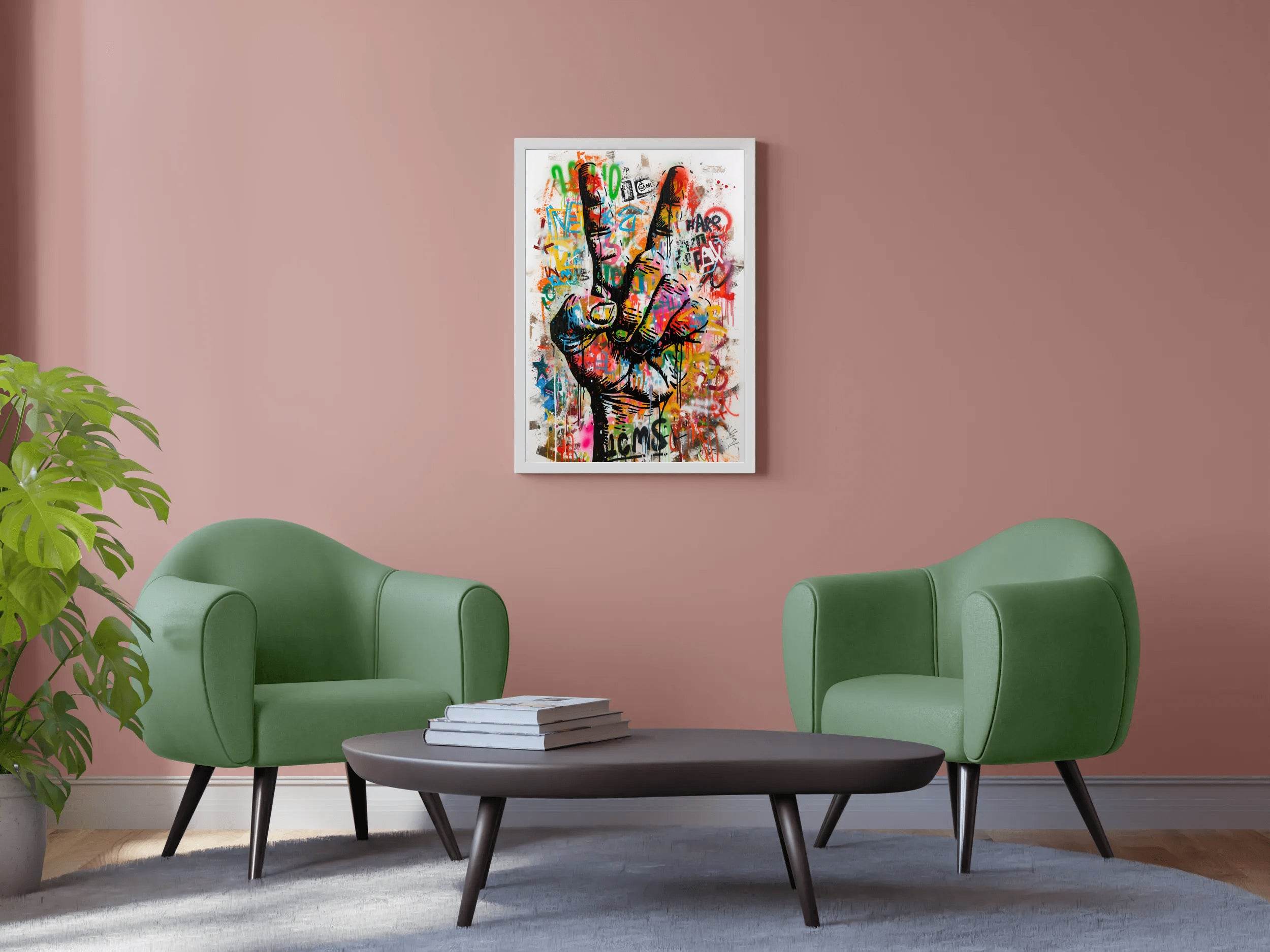 Graffiti Peace Sign Wall Art - beink online art store