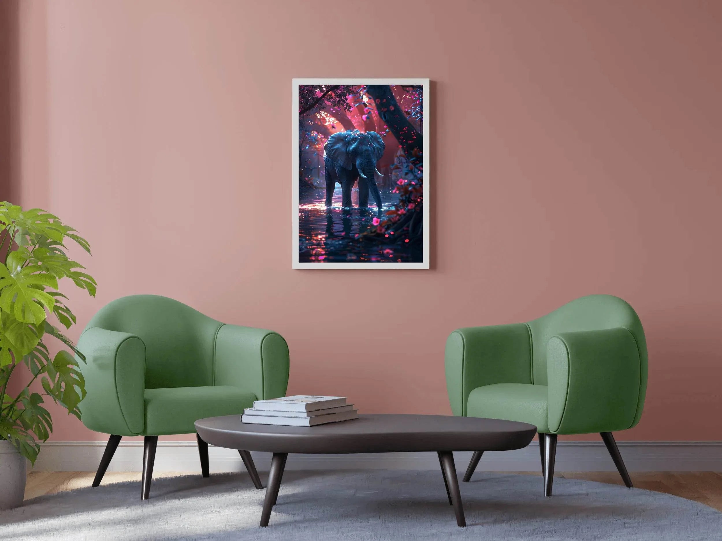 Abstract African Bush Elephant Animal Wall Art - beink online art store