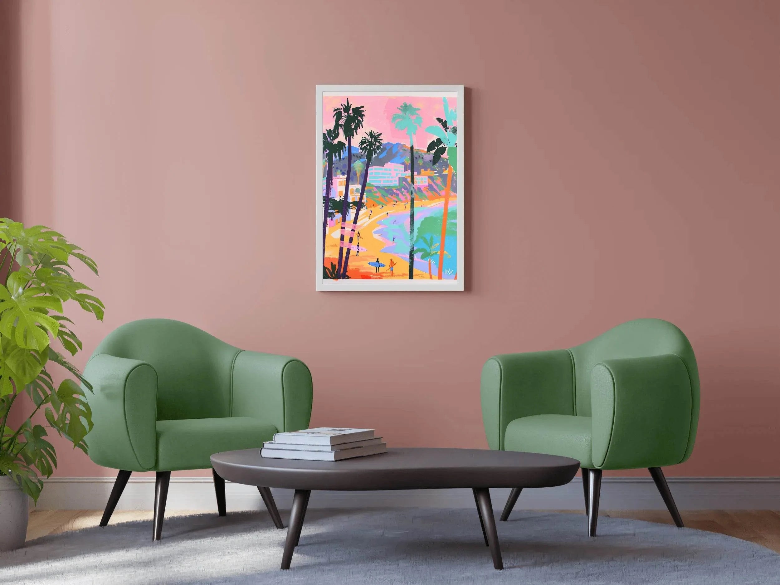 Painting Palm Tree On The Beach Wall Art - beink online art store