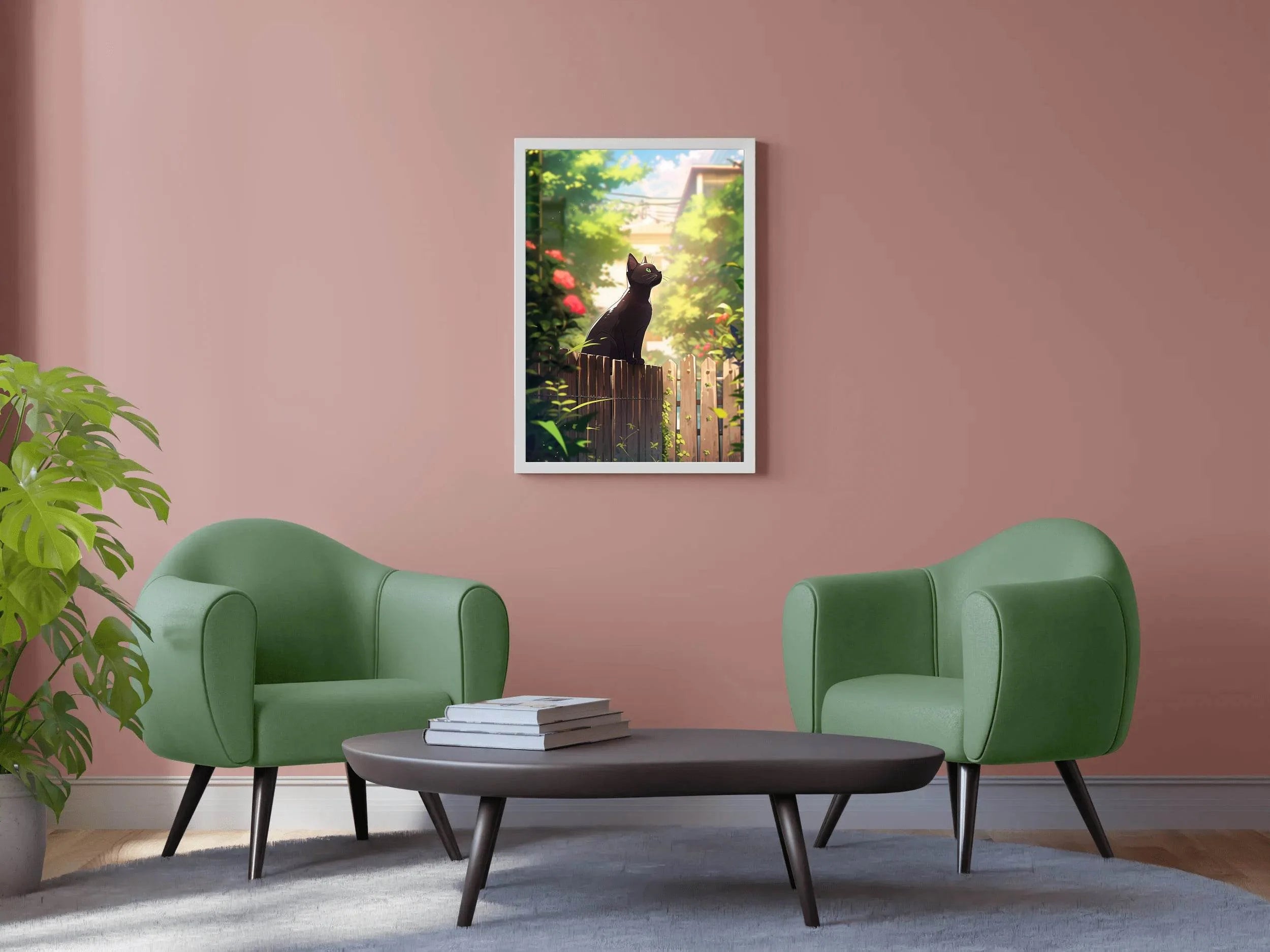 Beautiful Anime Cat Wall Art - beink online art store