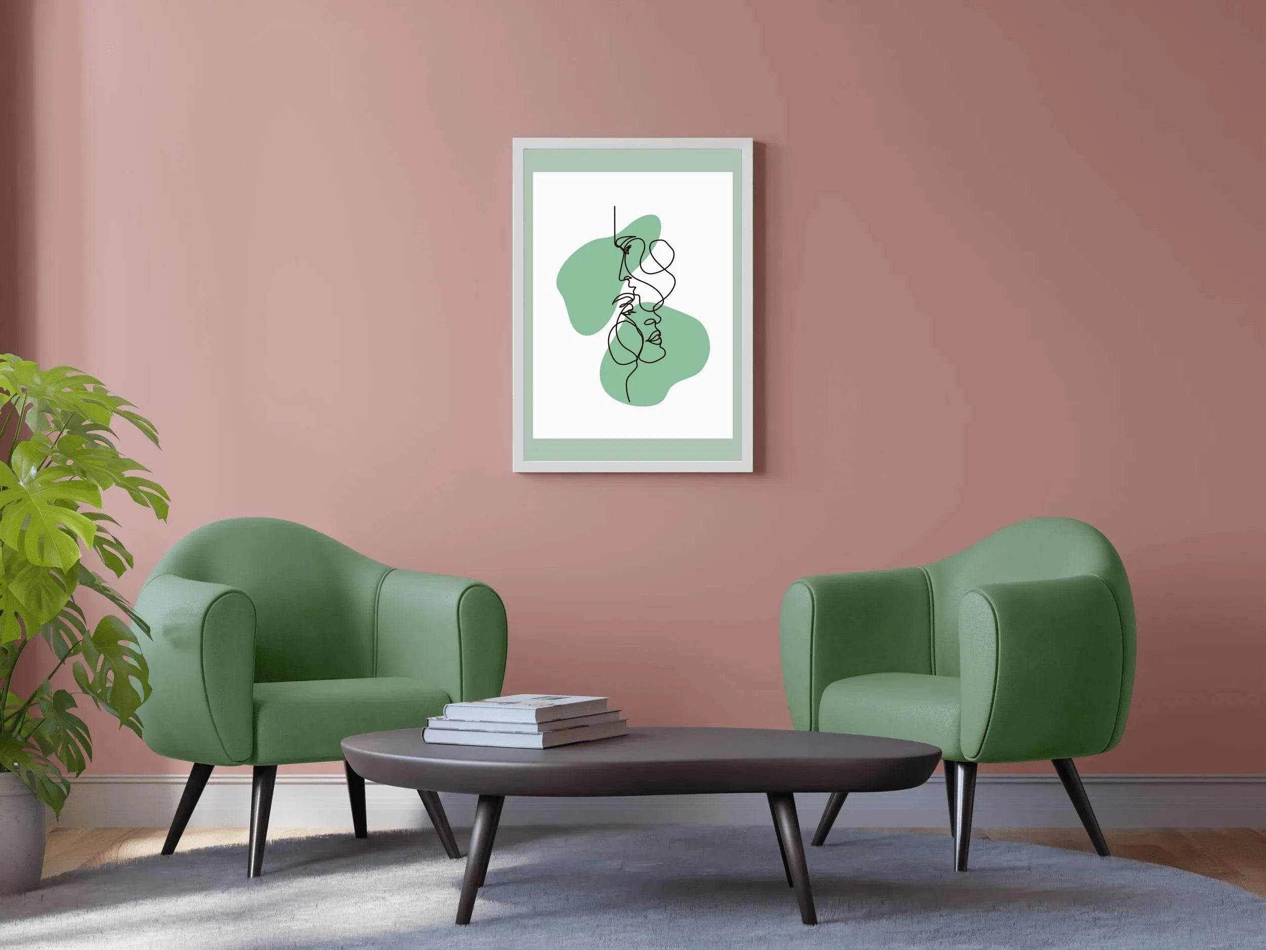 Minimal Romantic Face Wall Art - beink online art store