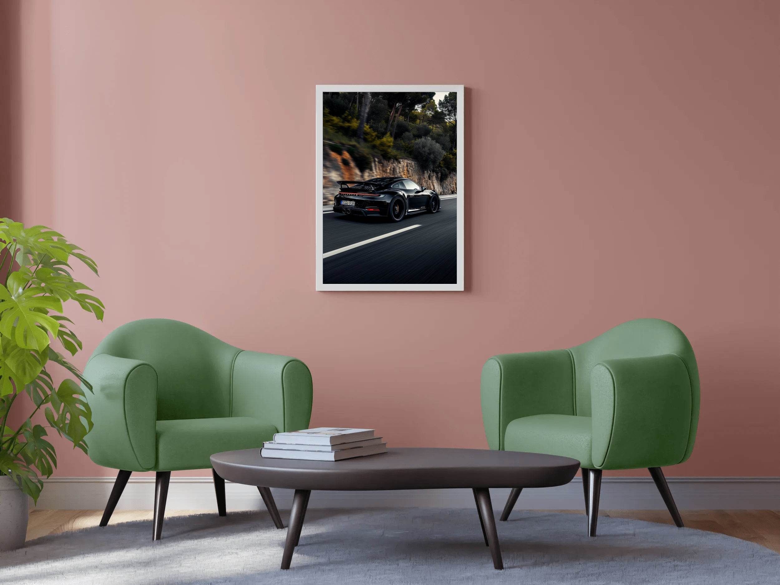 Porsche 911 Carrera Black Wall Art - beink online art store