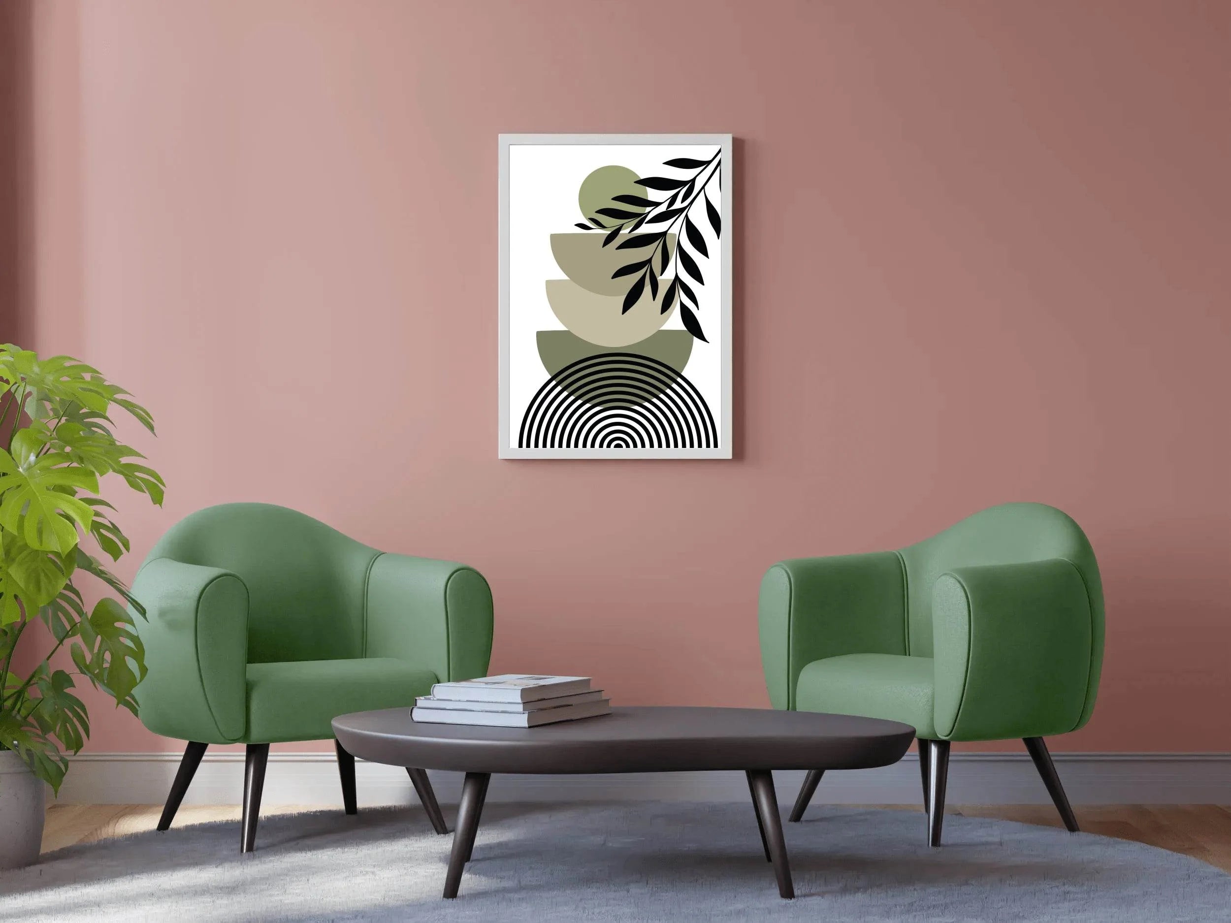 Abstract Leaves Branch Spiraled Circle ArtWork - beink online art store
