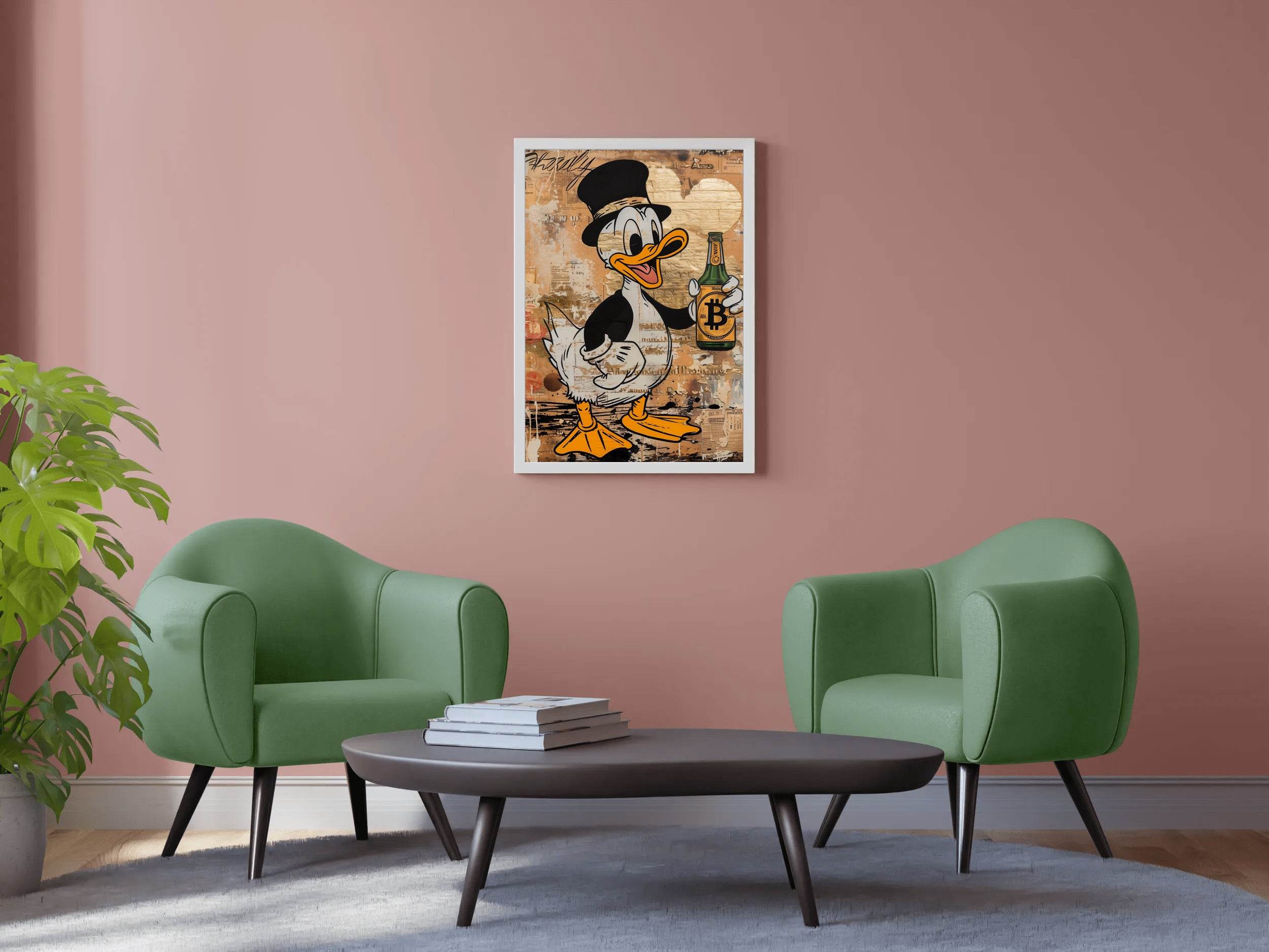 Donald Duck Holding Bottle Wall Art - beink online art store