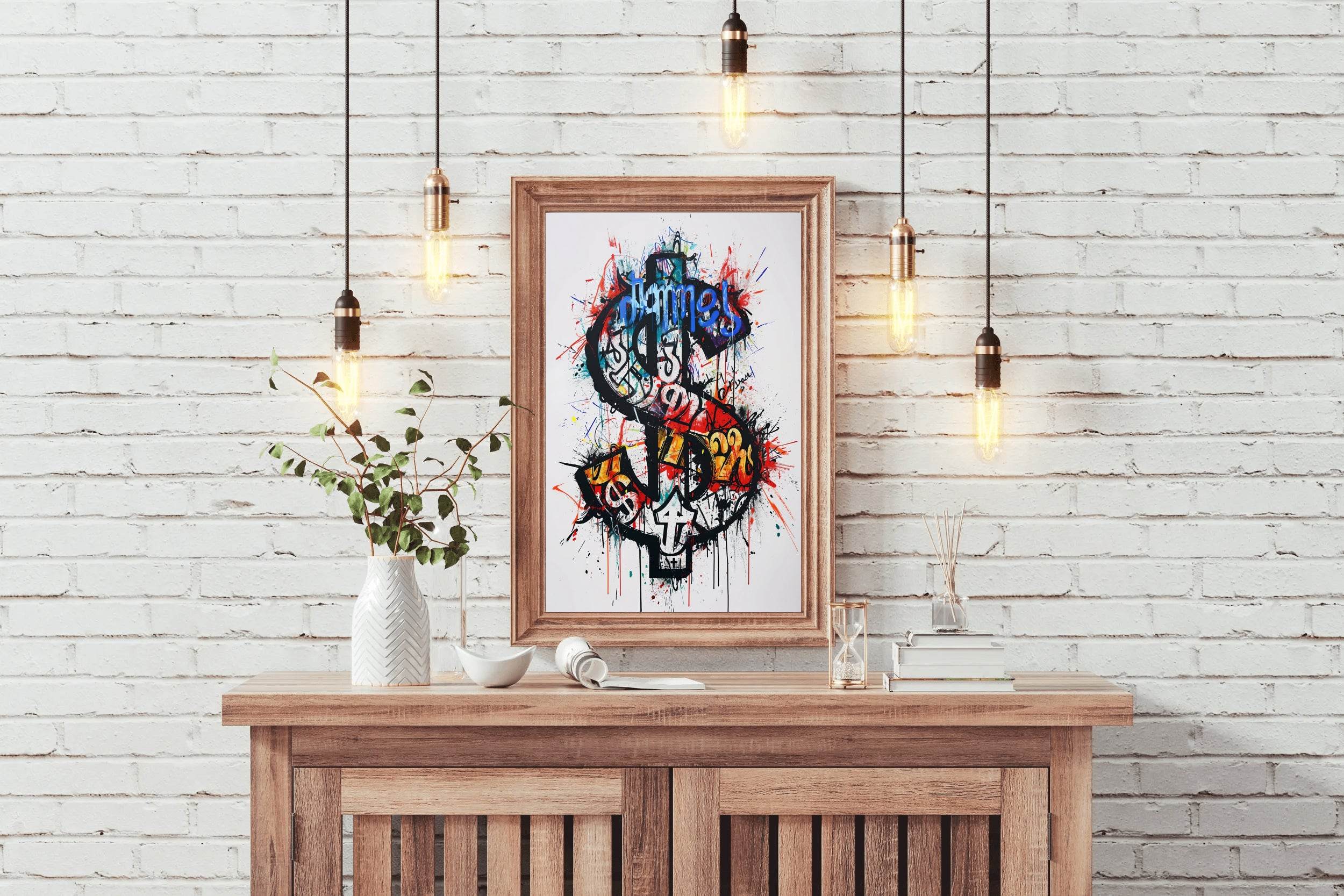 Dollar Sign Graffiti Street Wall Art - beink online art store
