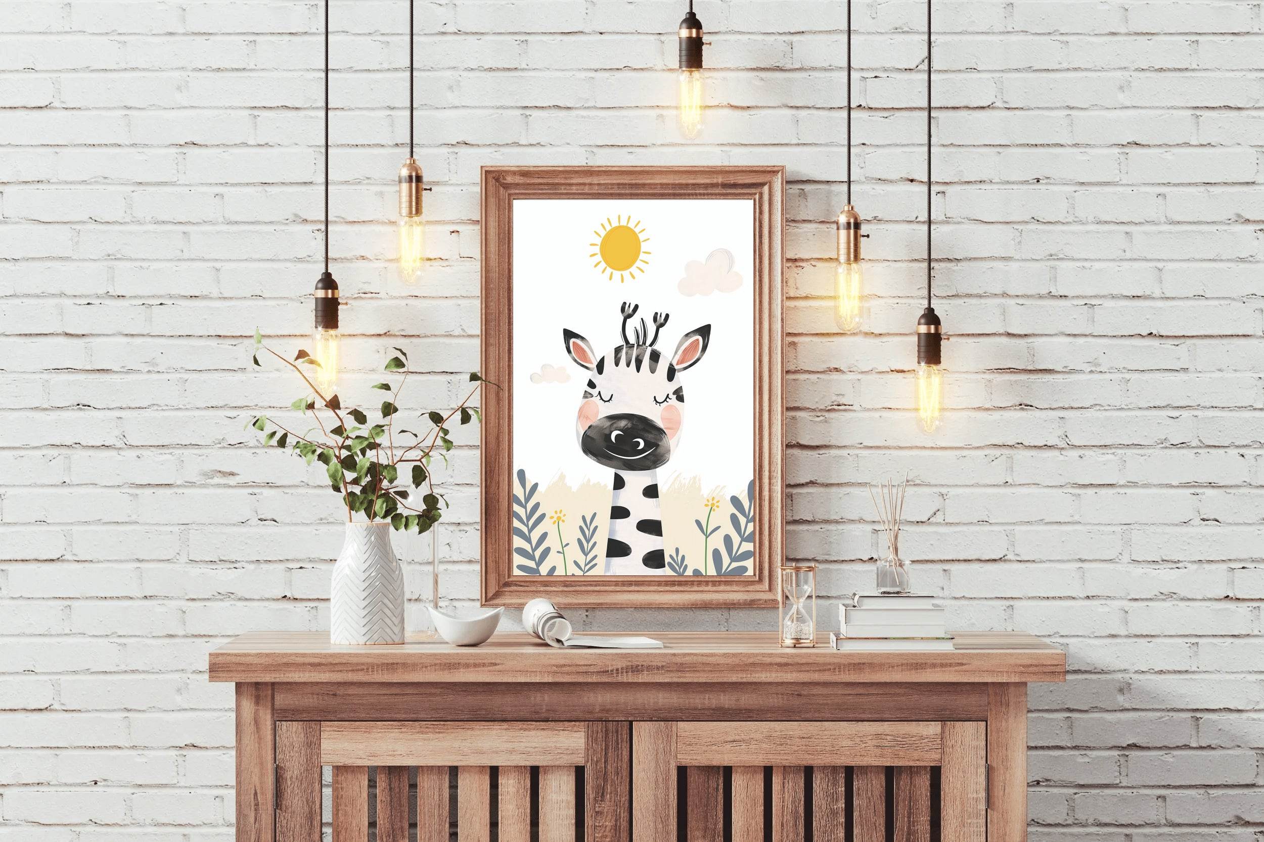 Cute Zebra Nursery Decor Image Kids Wall Art - beink online art store