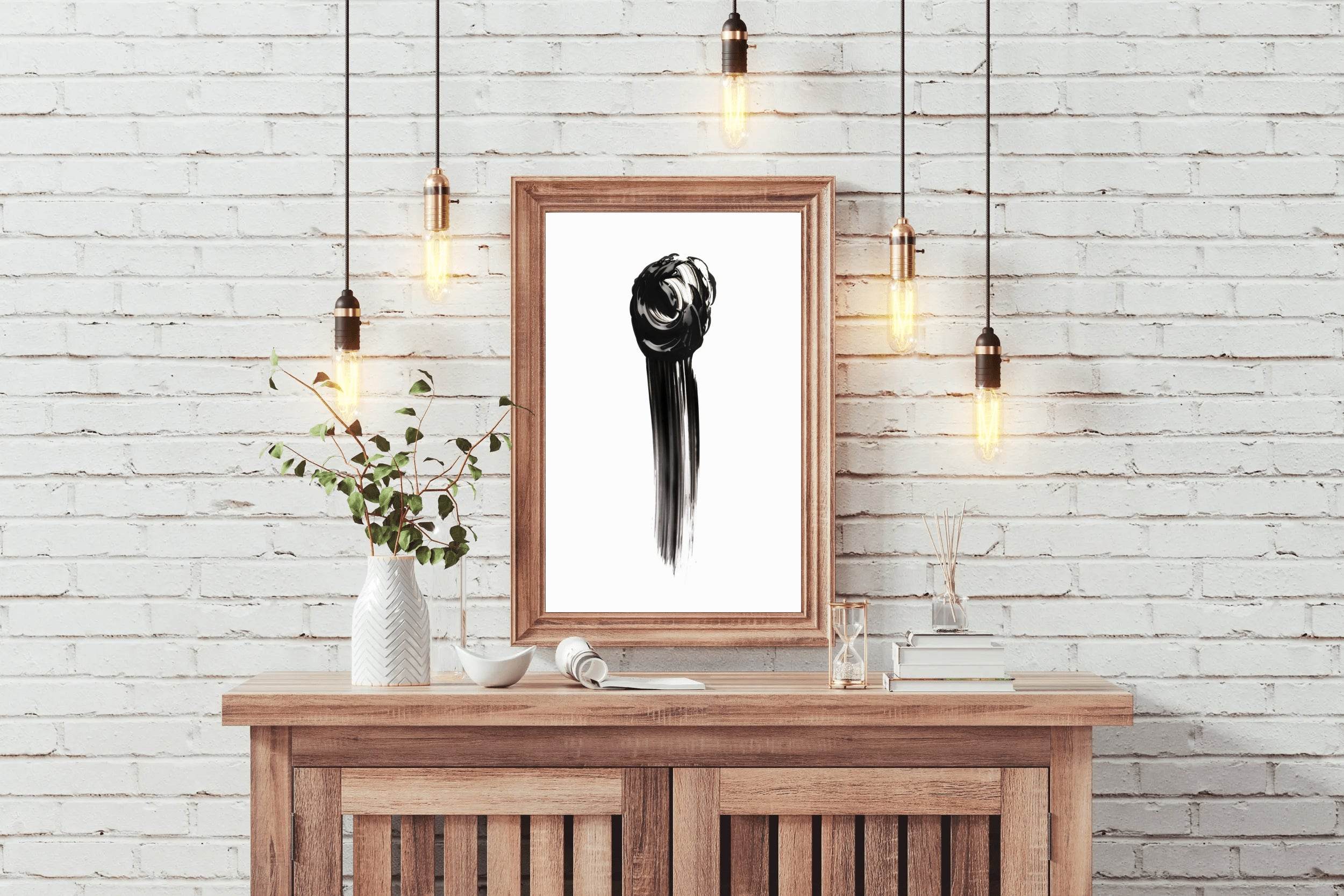 Paint Smudge Black & White Wall Art - beink online art store
