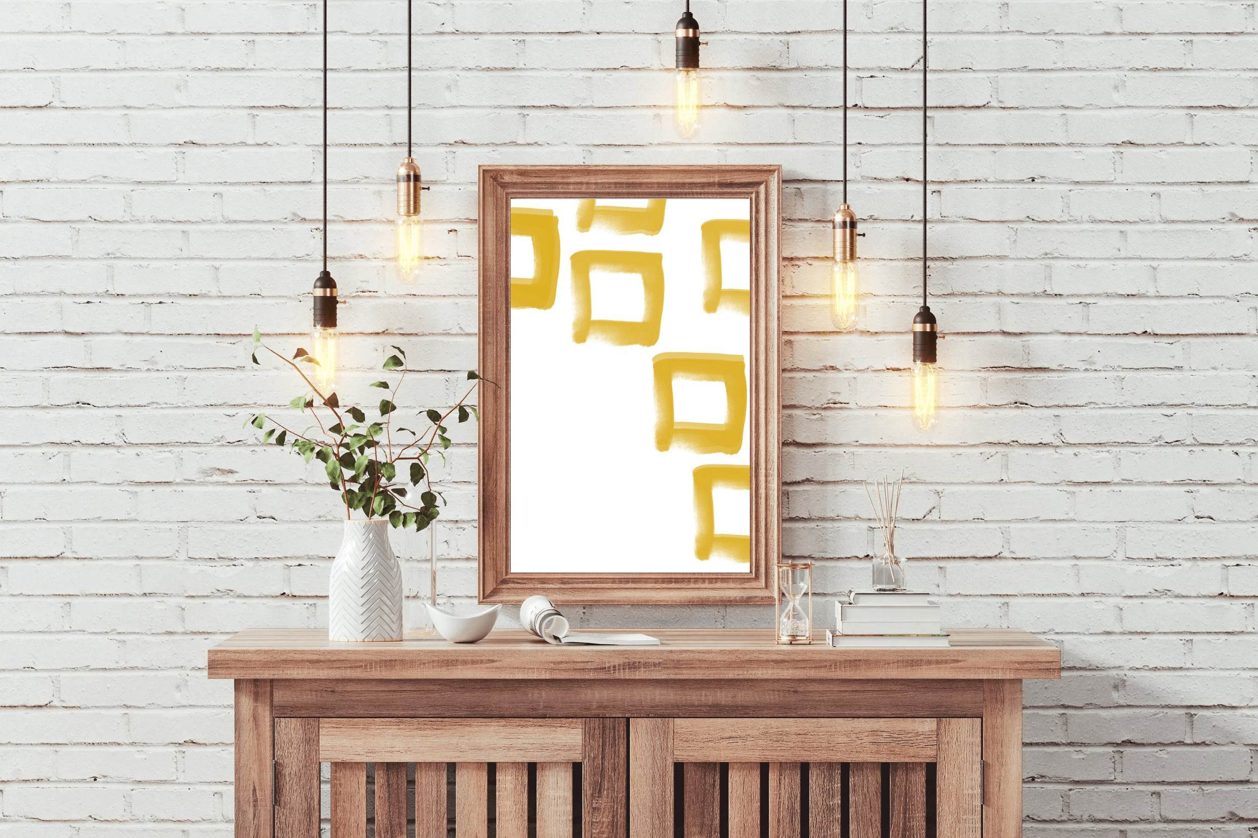 Painting Yellow Cubes Wall Art - beink online art store