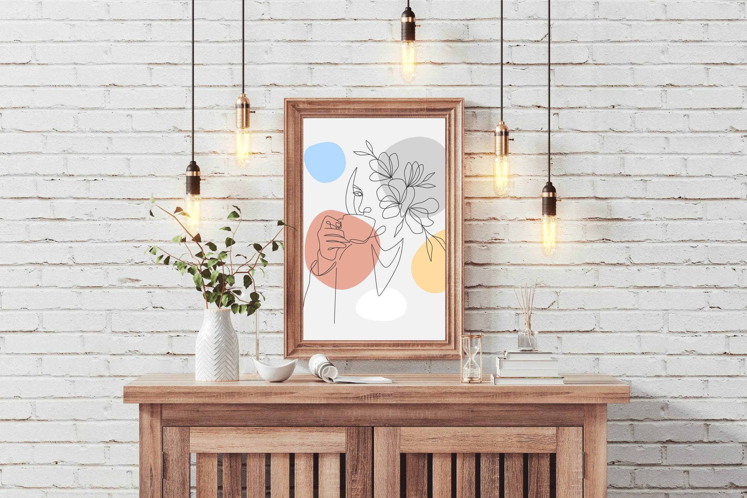 Beautiful Woman Drinking Wall Art - beink online art store