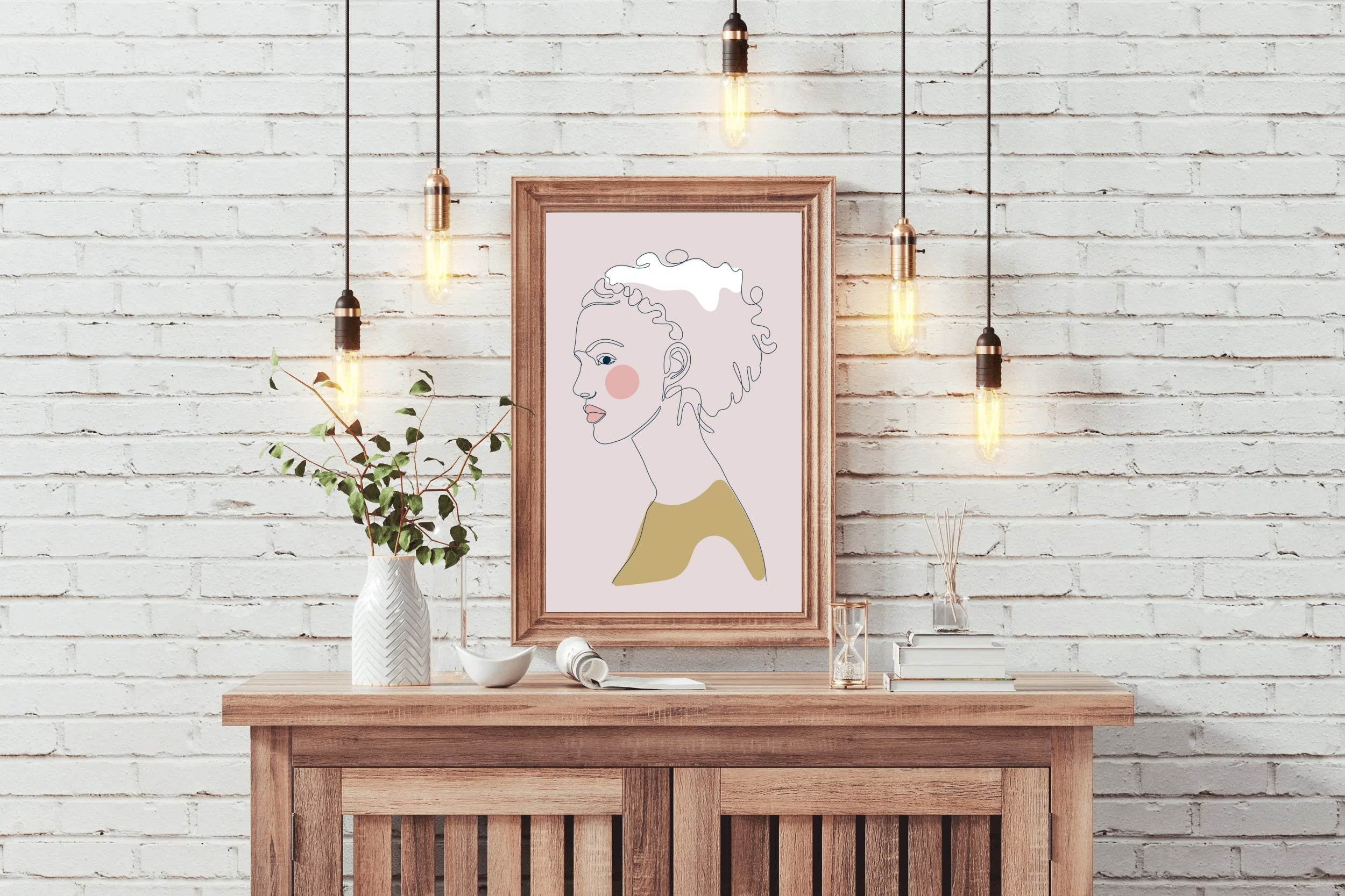 African Girl Face Wall Art - beink online art store