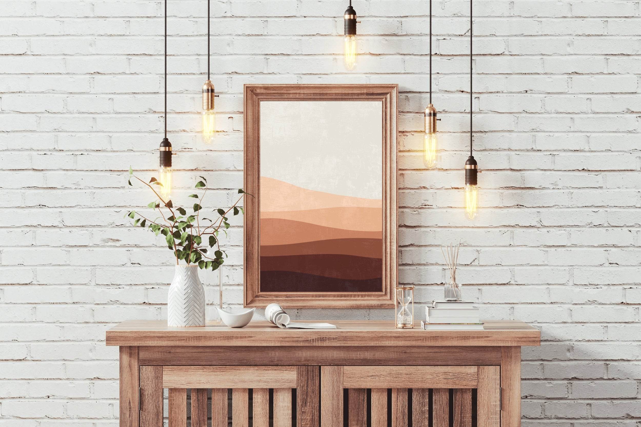Brown Painting of a Desert landscape ArtWork - beink online art store