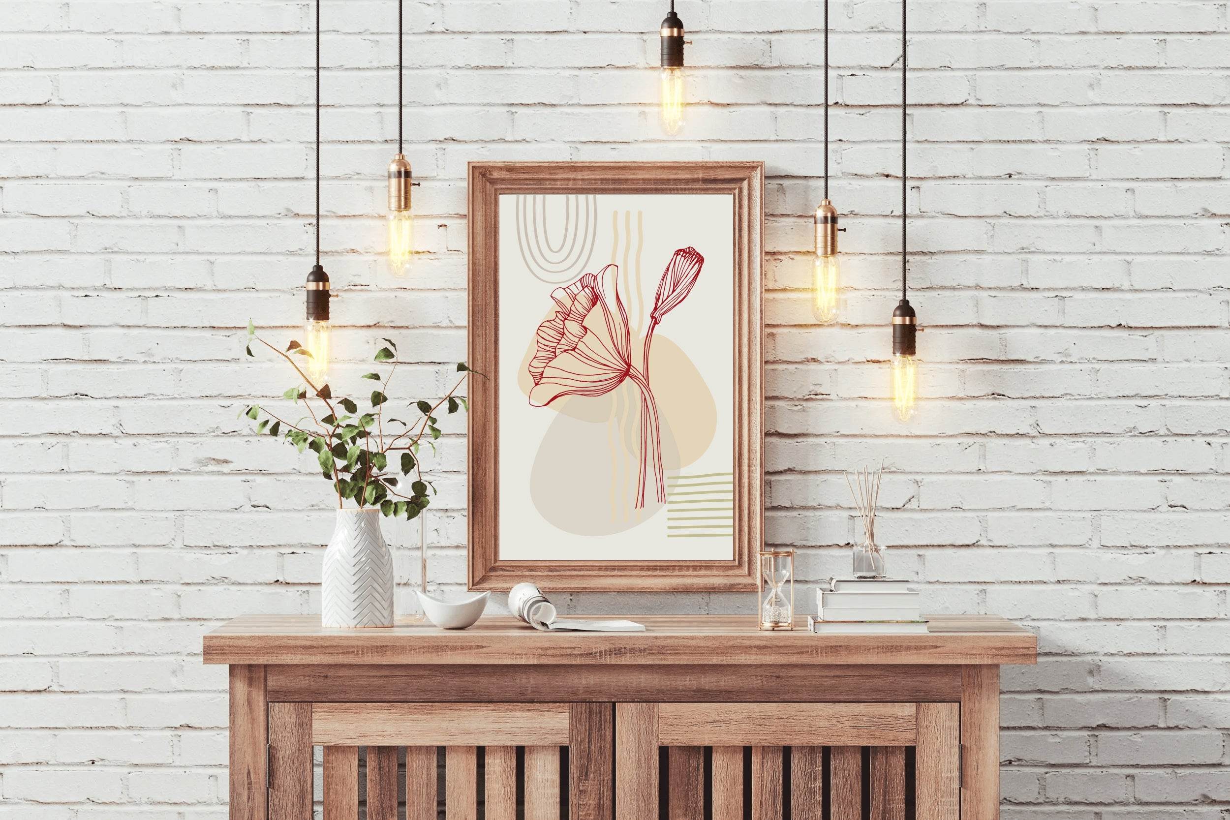 Red Rose Painting Wall Art - beink online art store