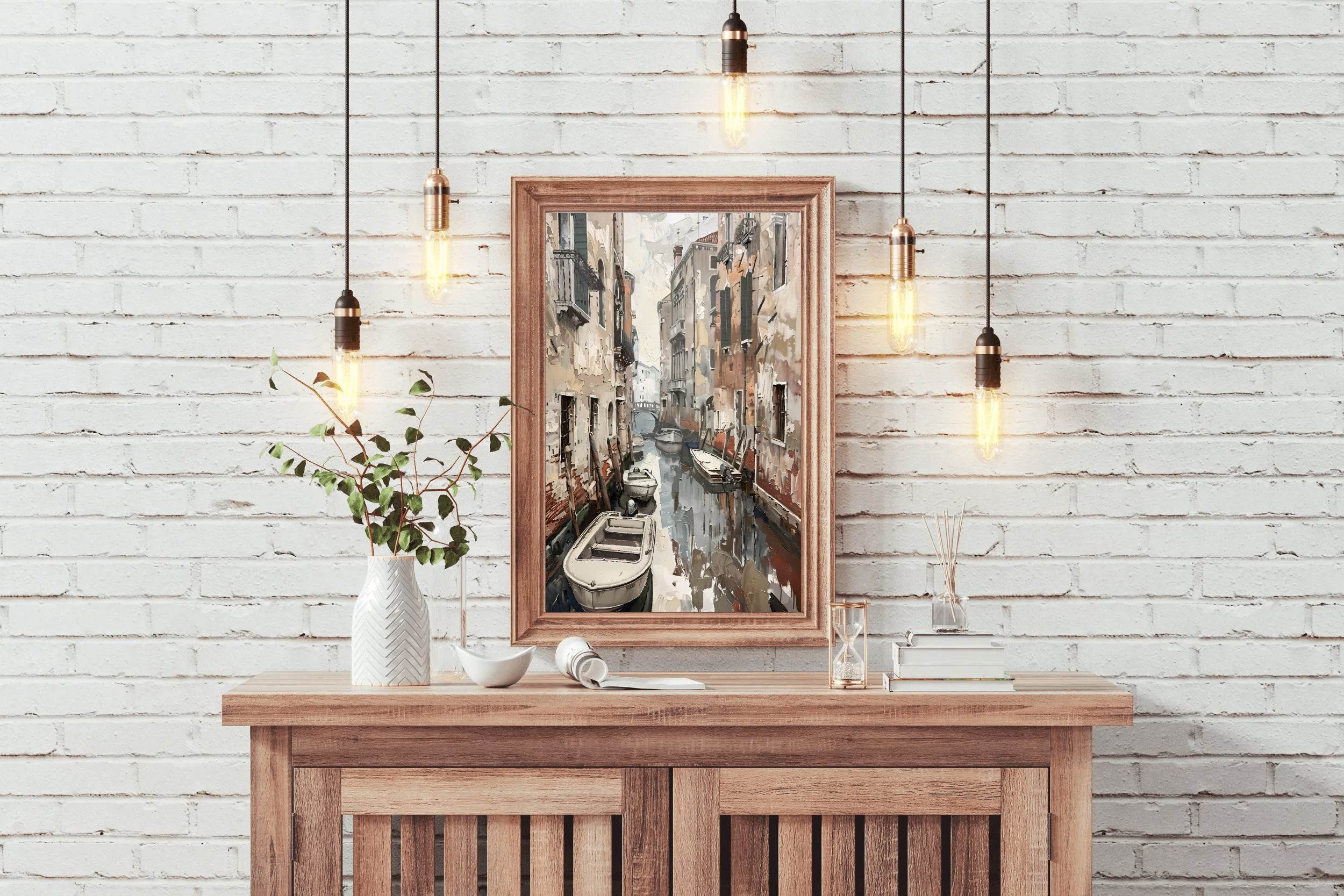 Small Boats in The Streets of Venice Wall Art - beink online art store