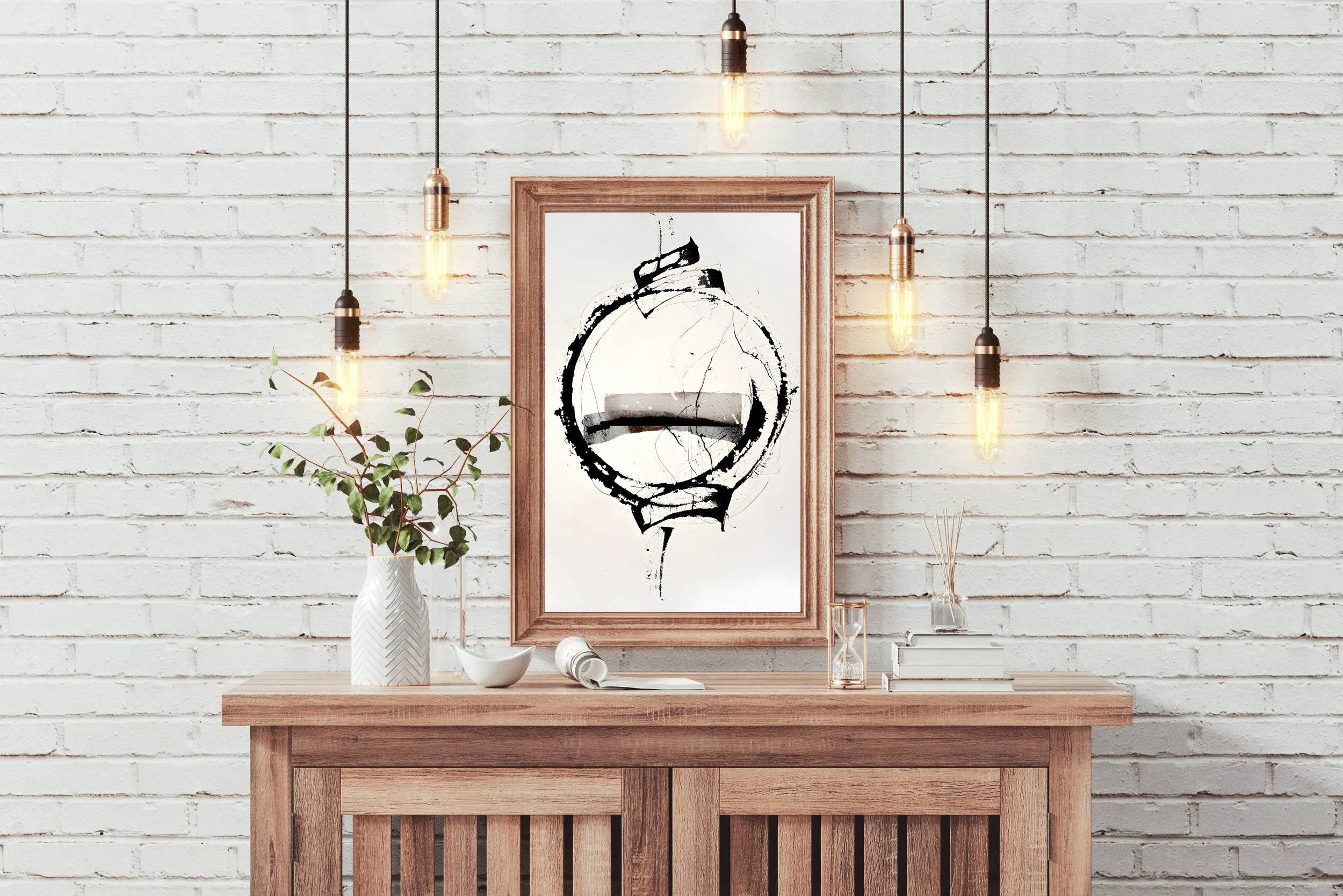 Ink and Watercolor Circular Composition Wall Art - beink online art store
