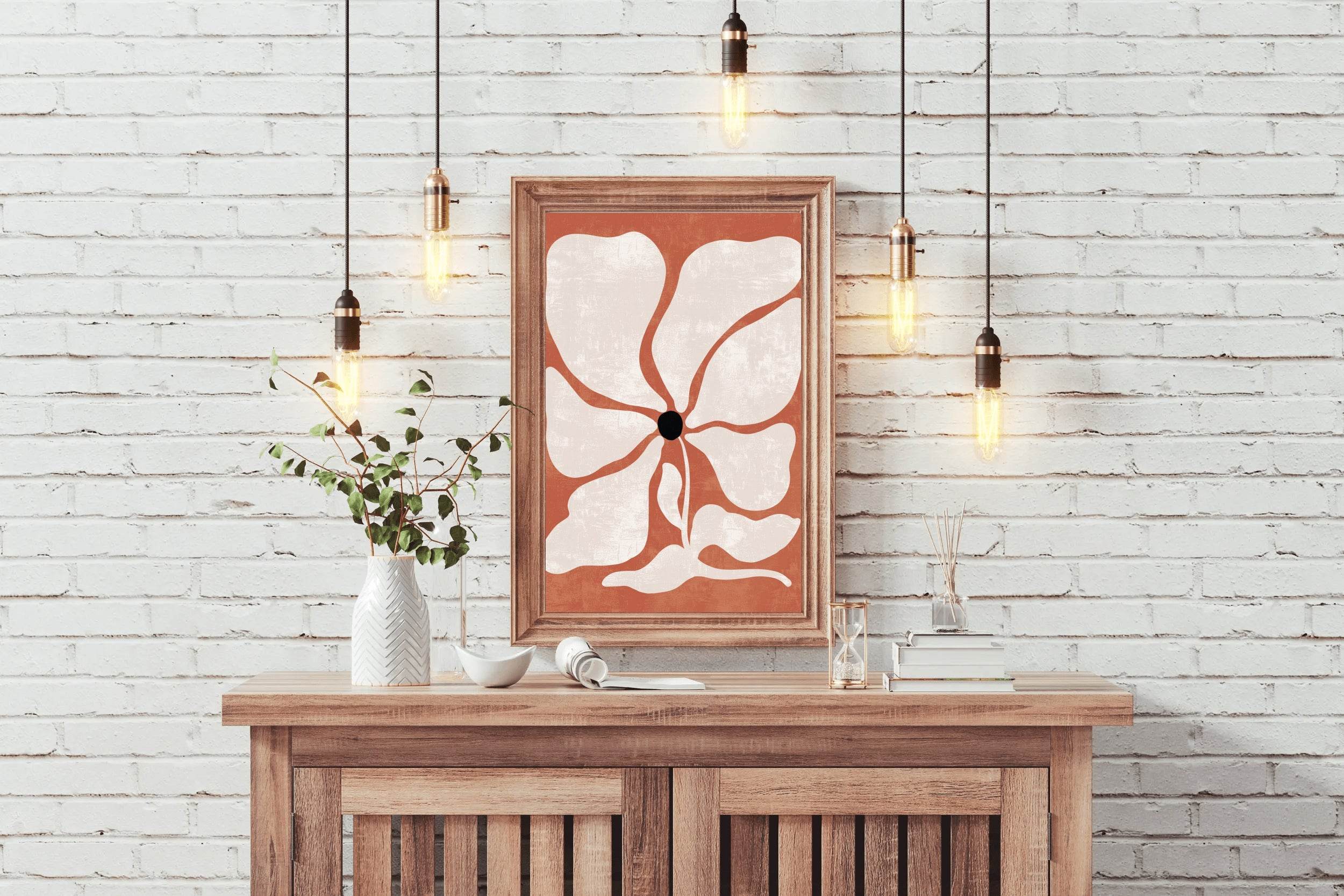 Red Daffodil Daisy Flowers ArtWork - beink online art store