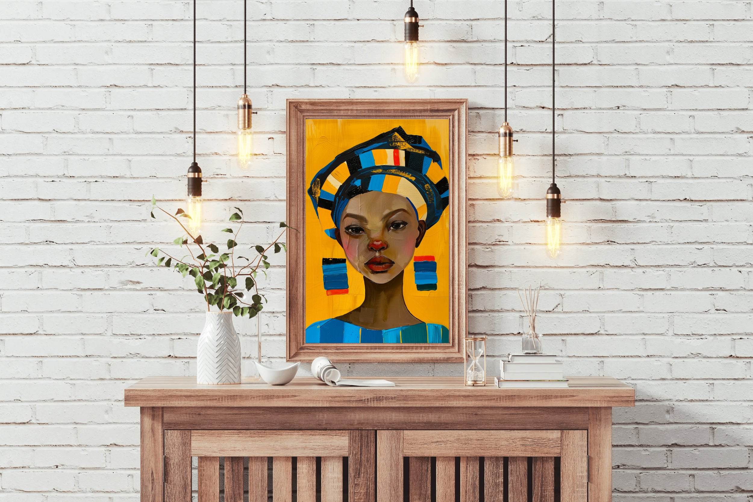 African Prints Woman Face Wall Art - beink online art store