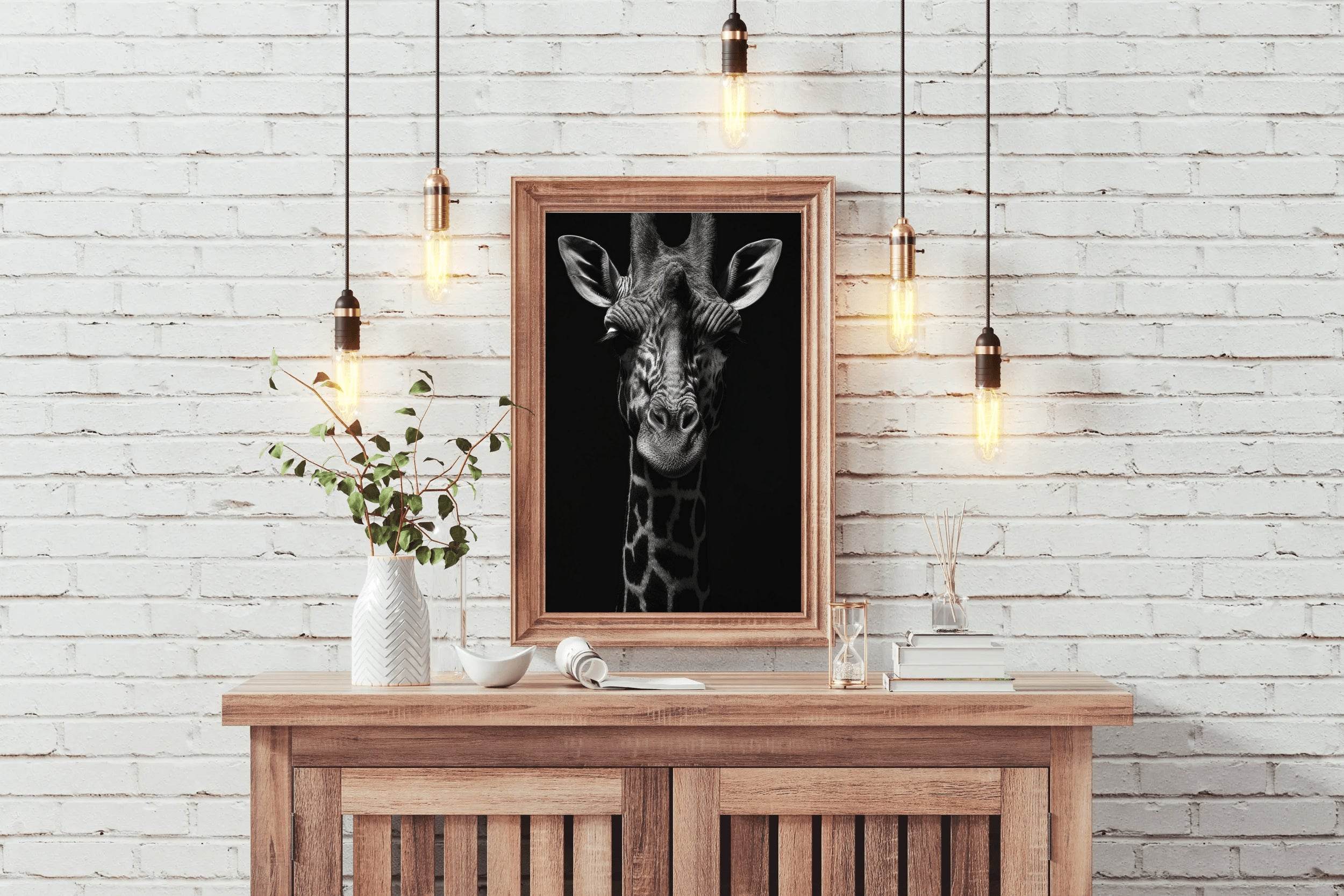 Northern Giraffe Black & White Wall Art - beink online art store