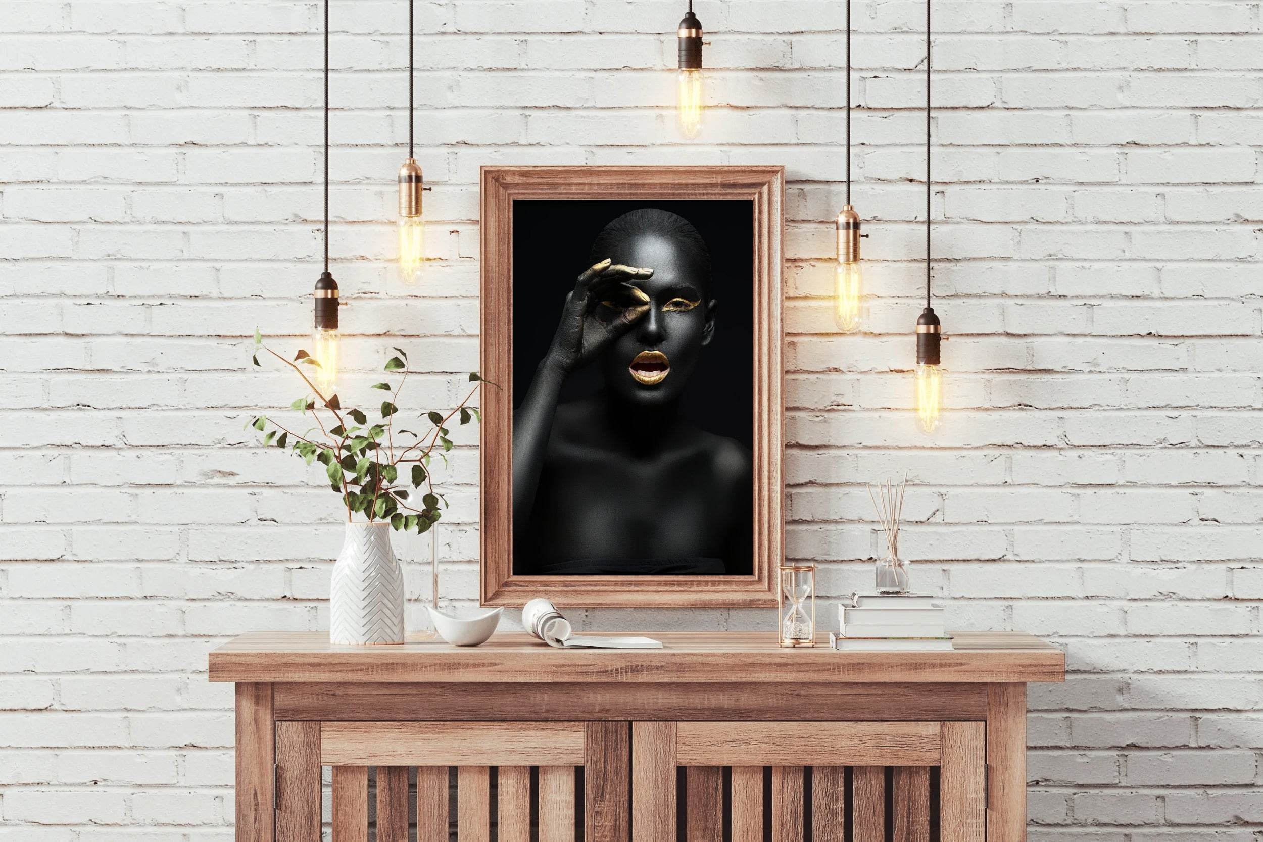 Makeup Black Gold Wall Art - beink online art store