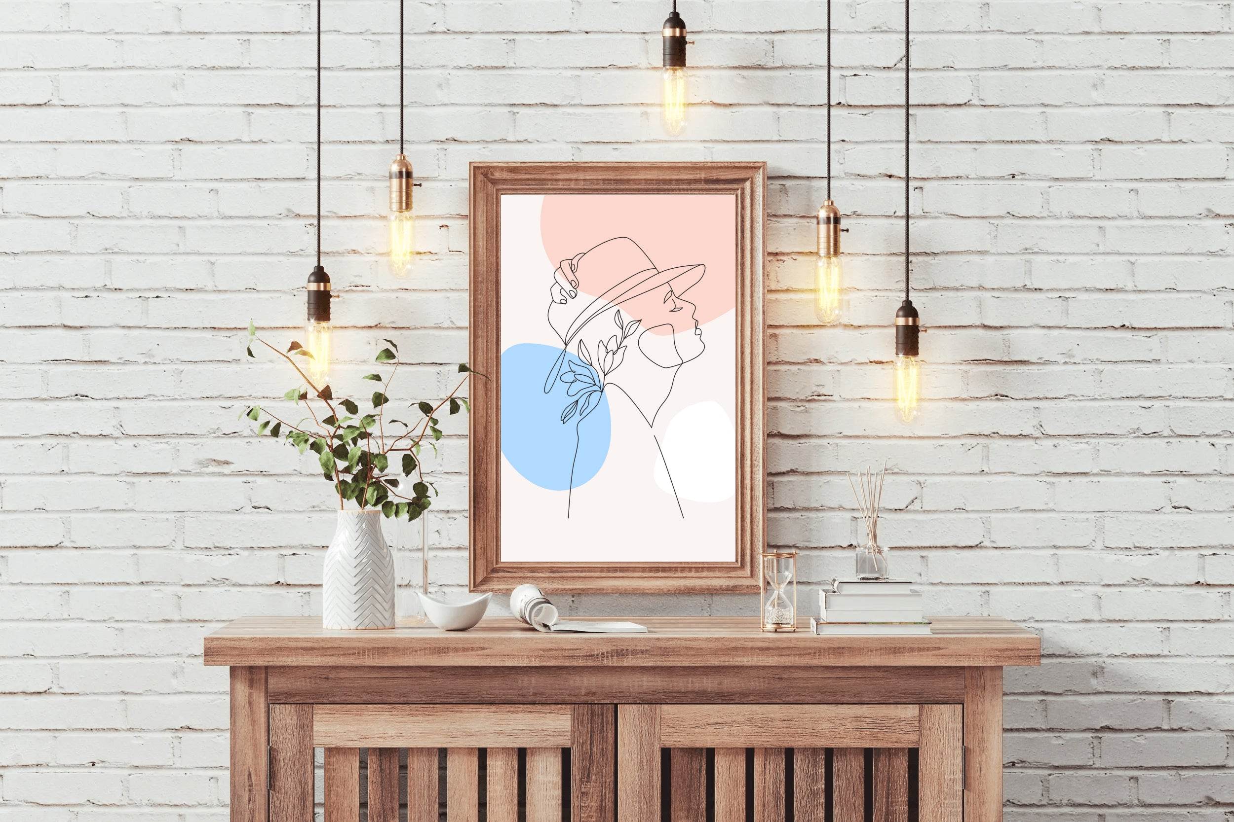 Woman With Olive Leaves Wall Art - beink online art store