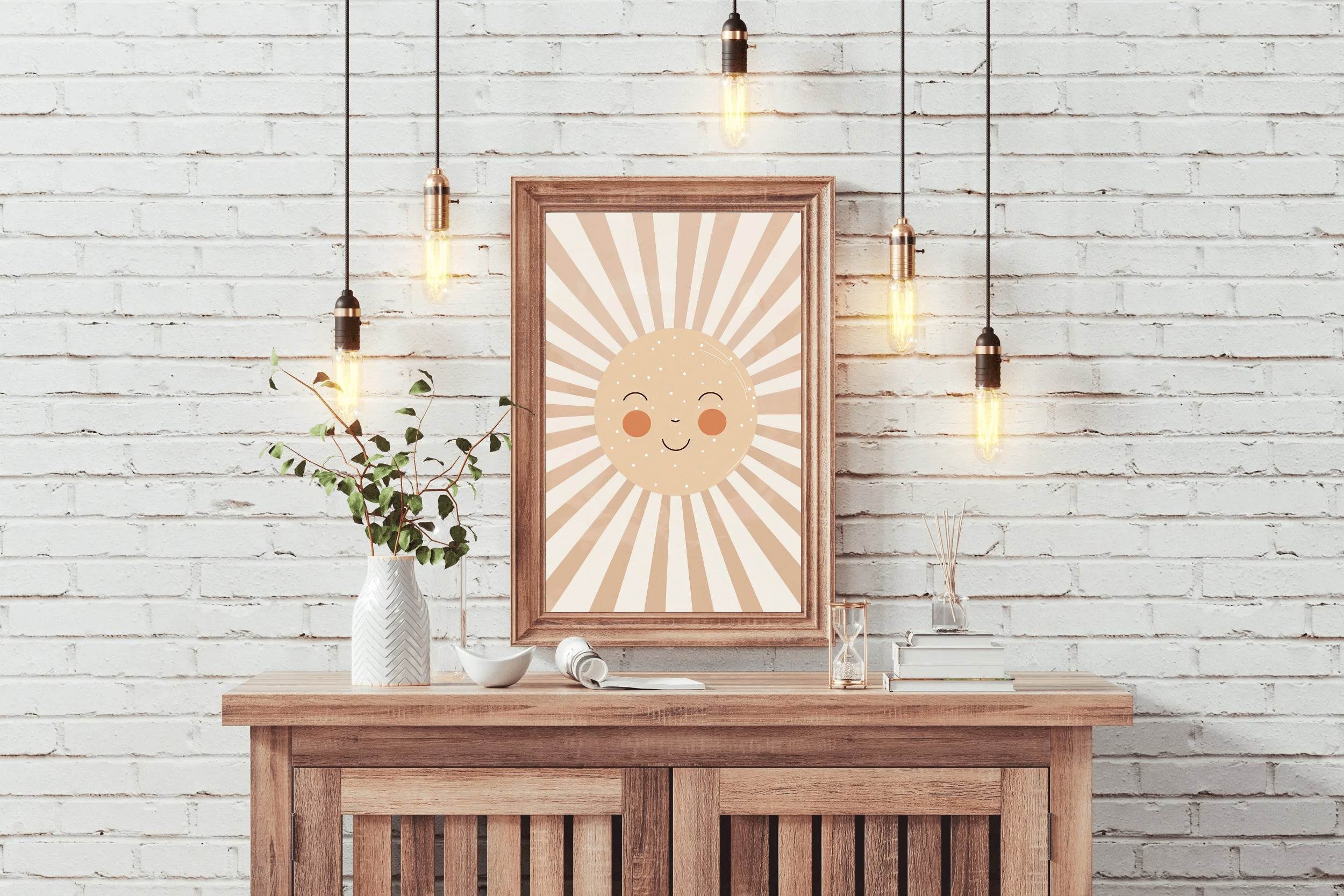 Painting of Blushed Cartoonish Sun - beink online art store