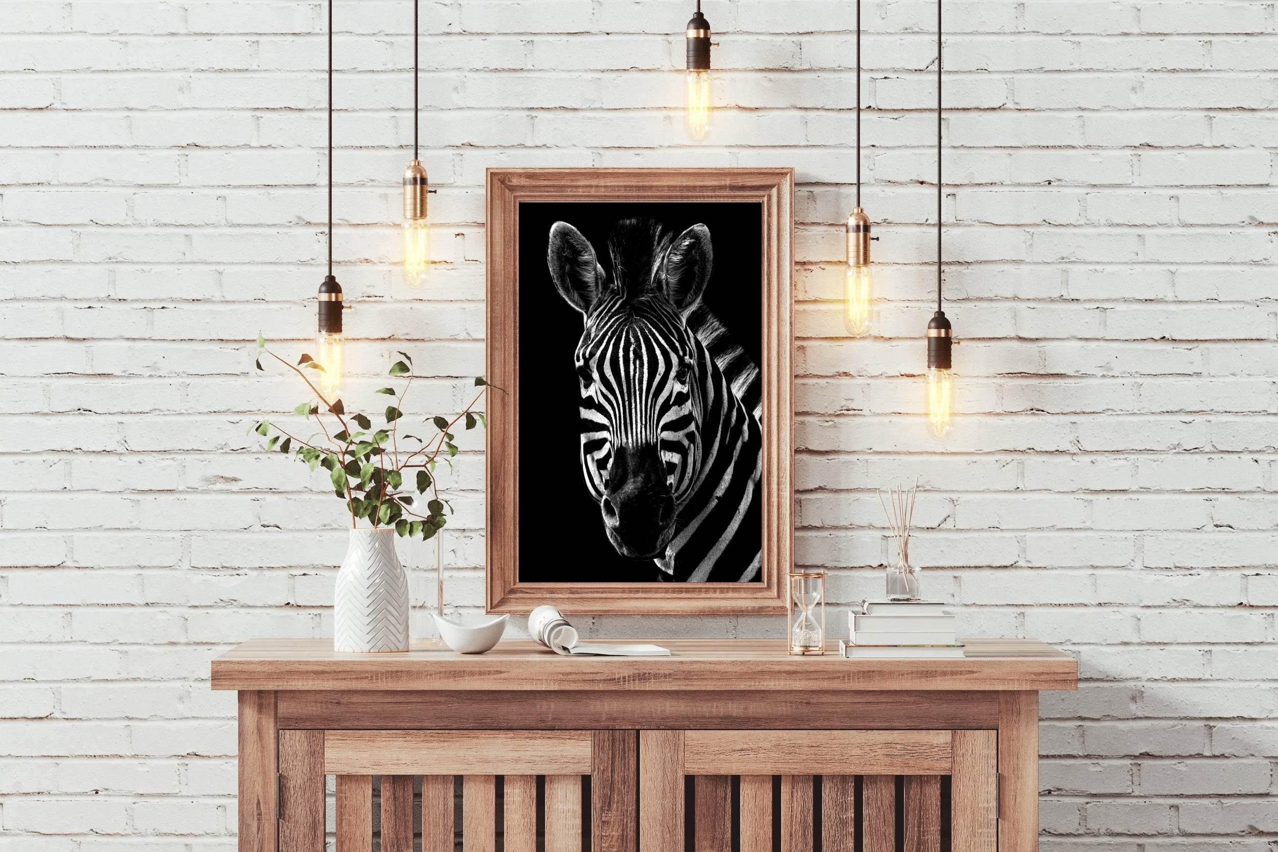Zebra With Black Background Wall Art - beink online art store