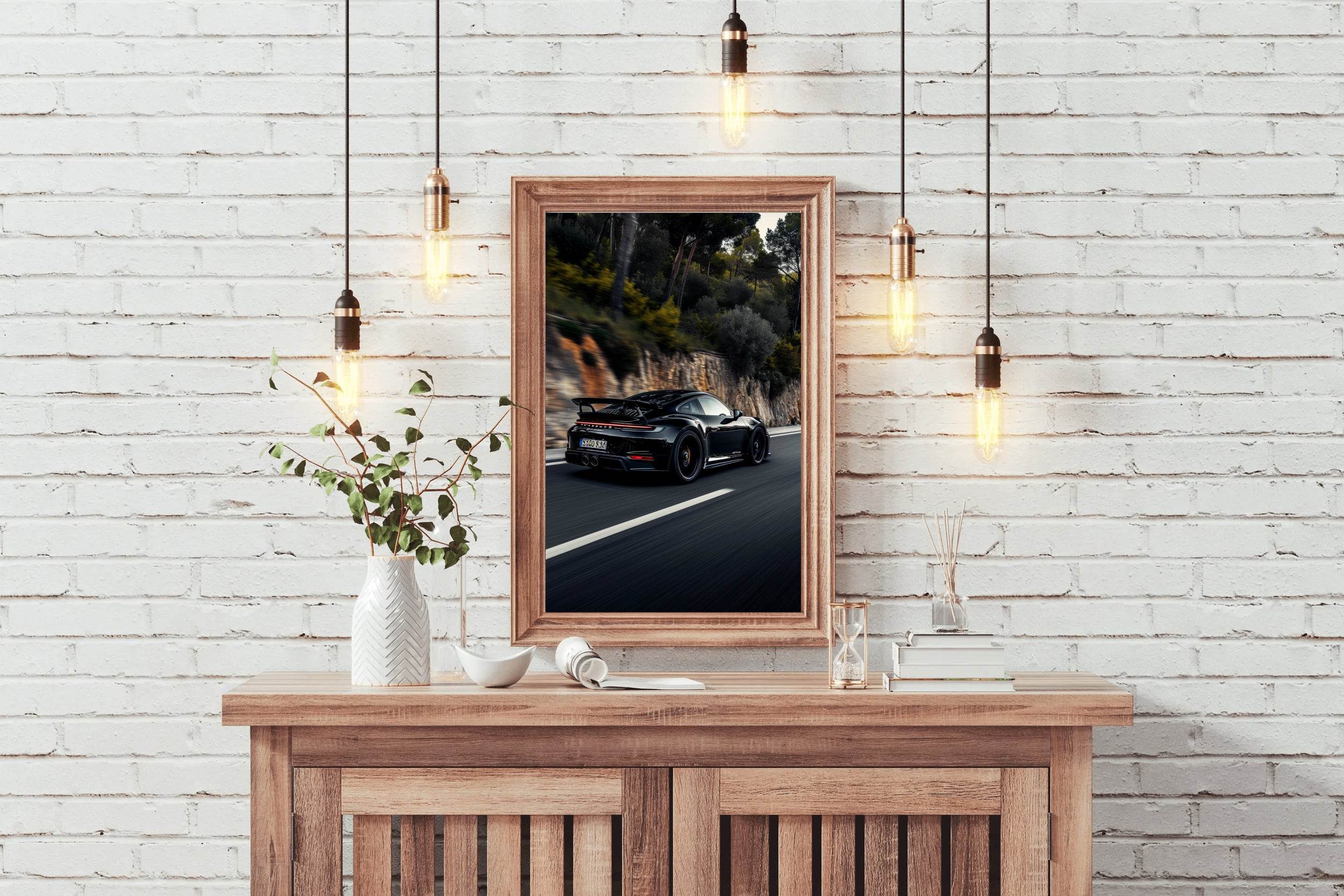 Porsche 911 Carrera Black Wall Art - beink online art store