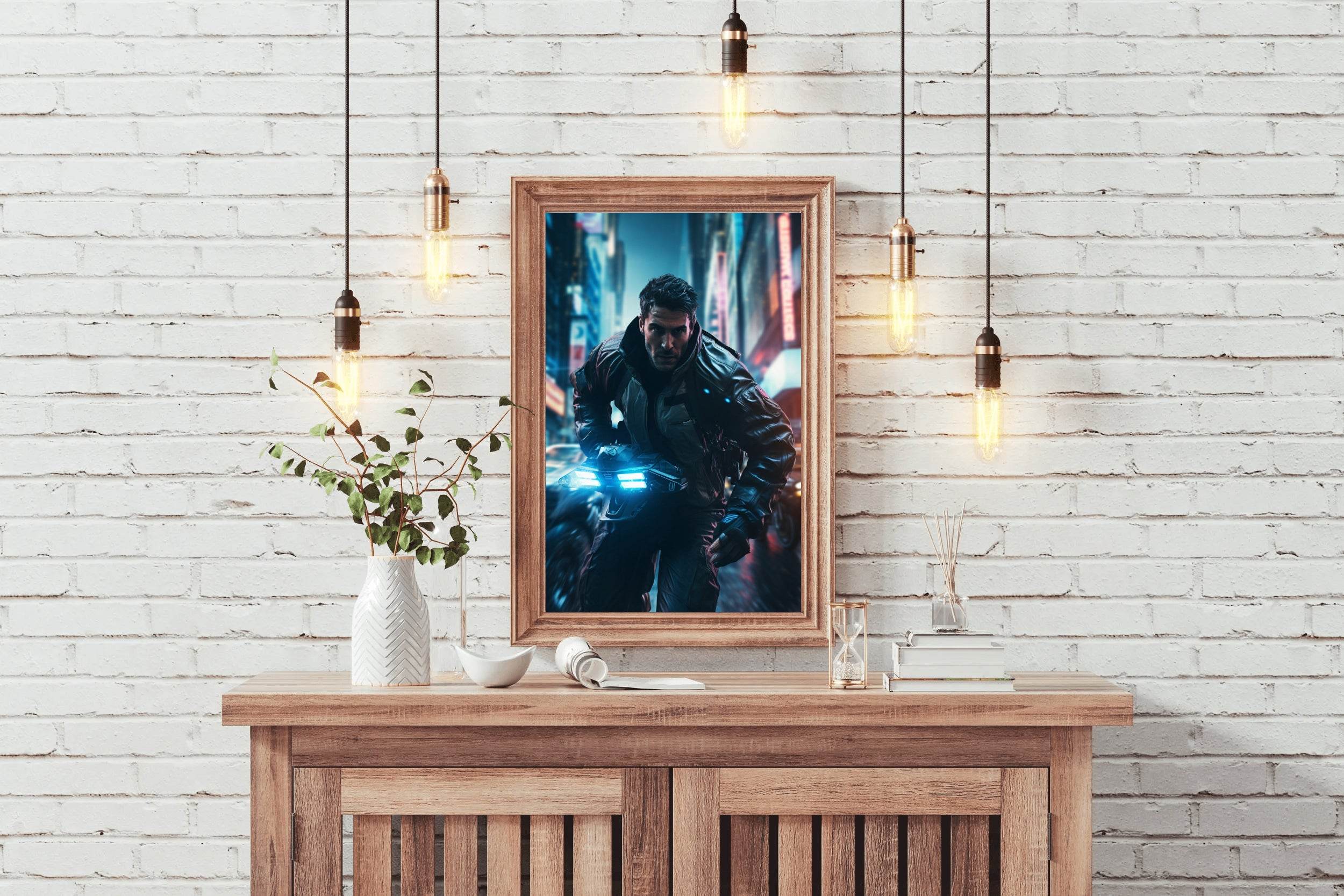 Cyberpunk Man Warrior Wall Art - beink online art store