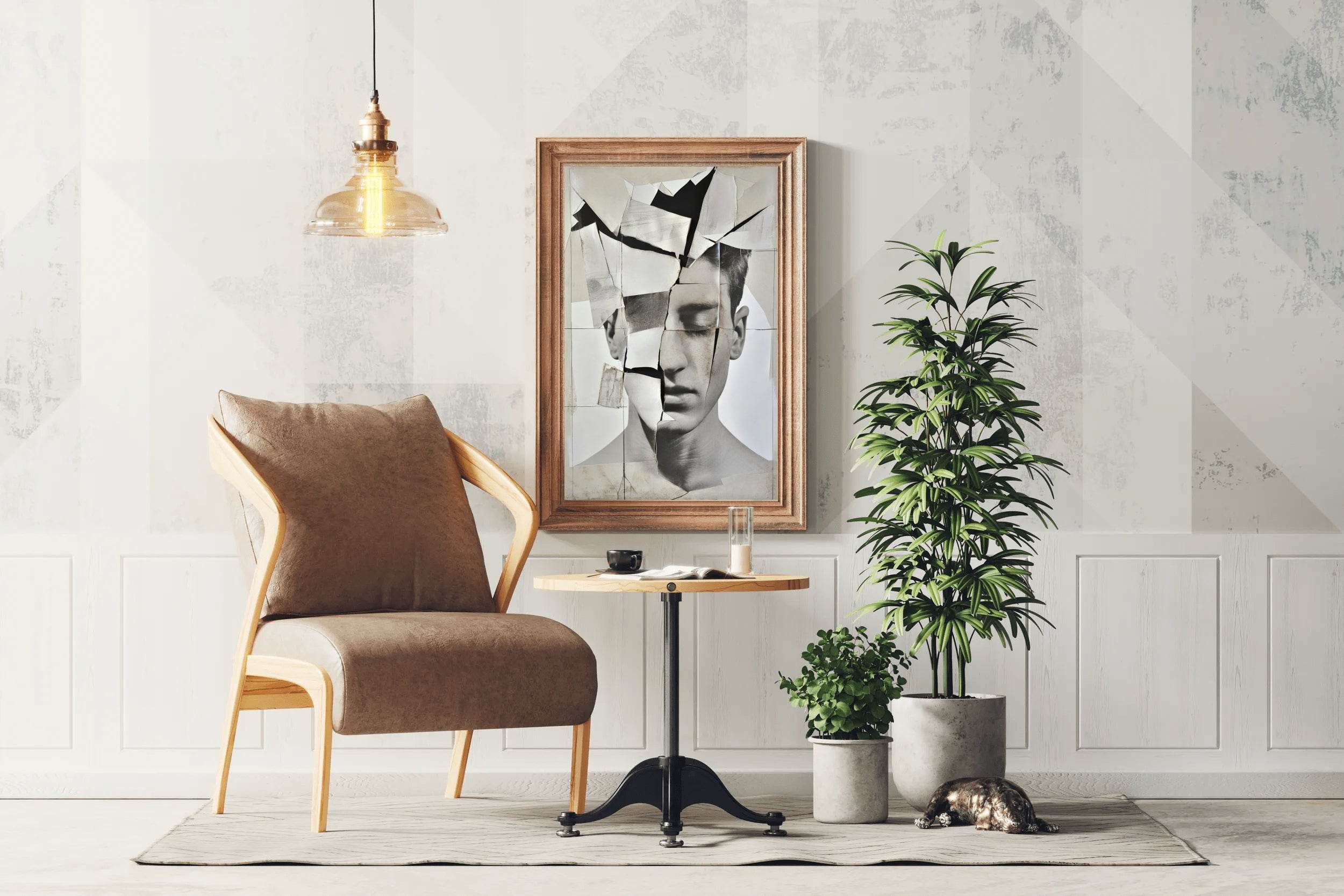 Torn Portrait of Men Face Digital Art - beink online art store