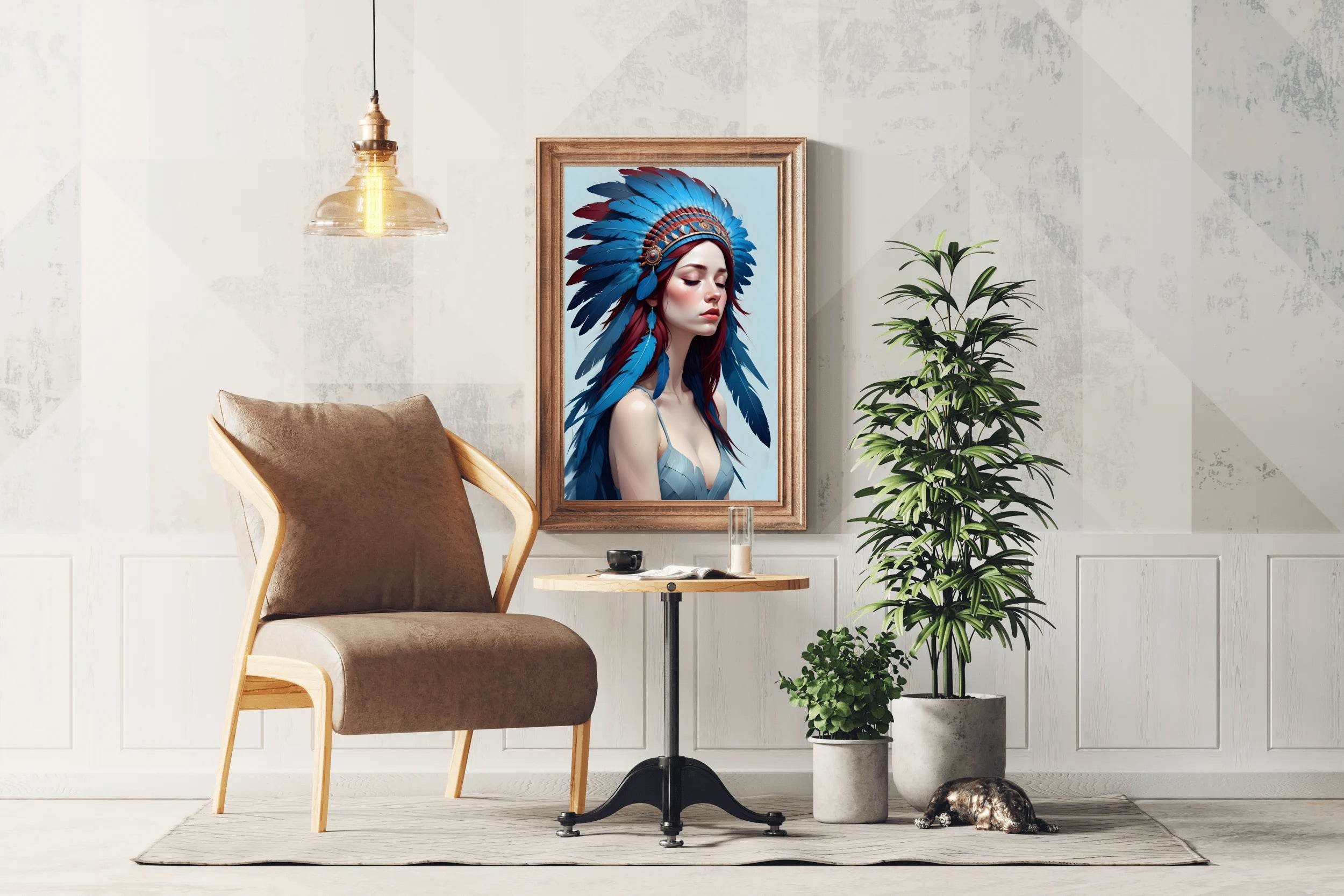 Native American Serenity in Feathers Wall Art - beink online art store