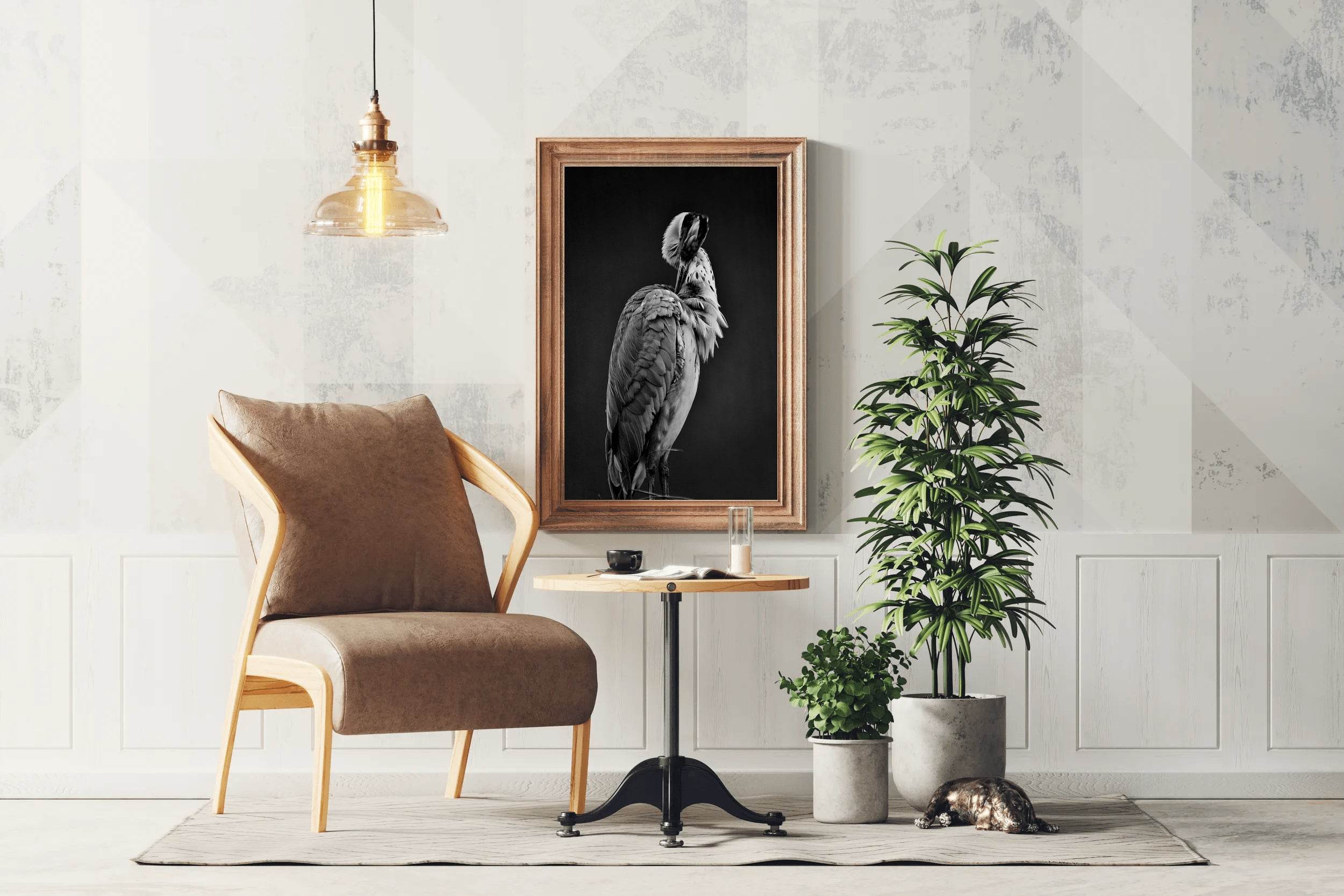 Spoonbills Black & White Wall Art - beink online art store