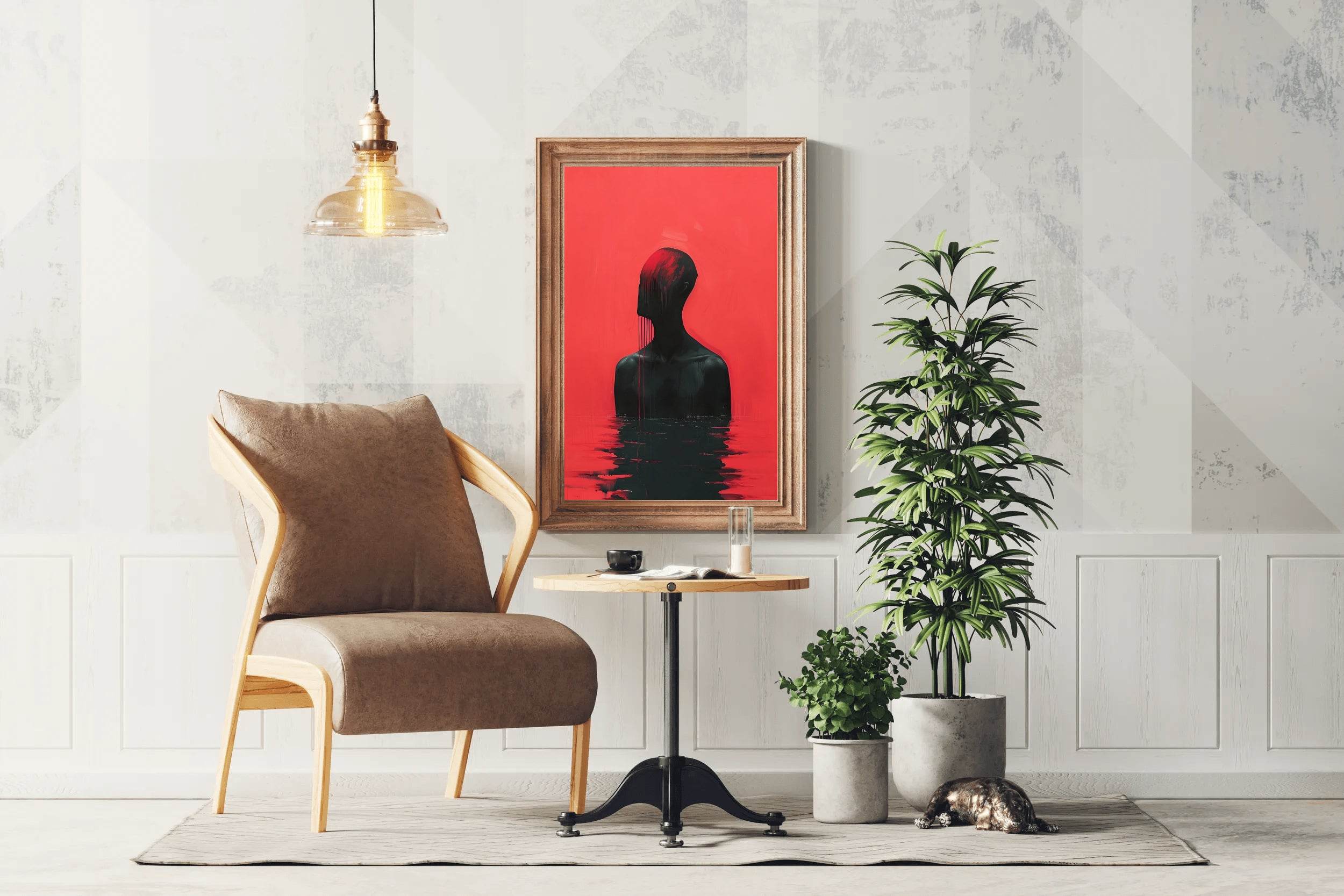 Painting Of Person Drowned In Blood Wall Art - beink online art store