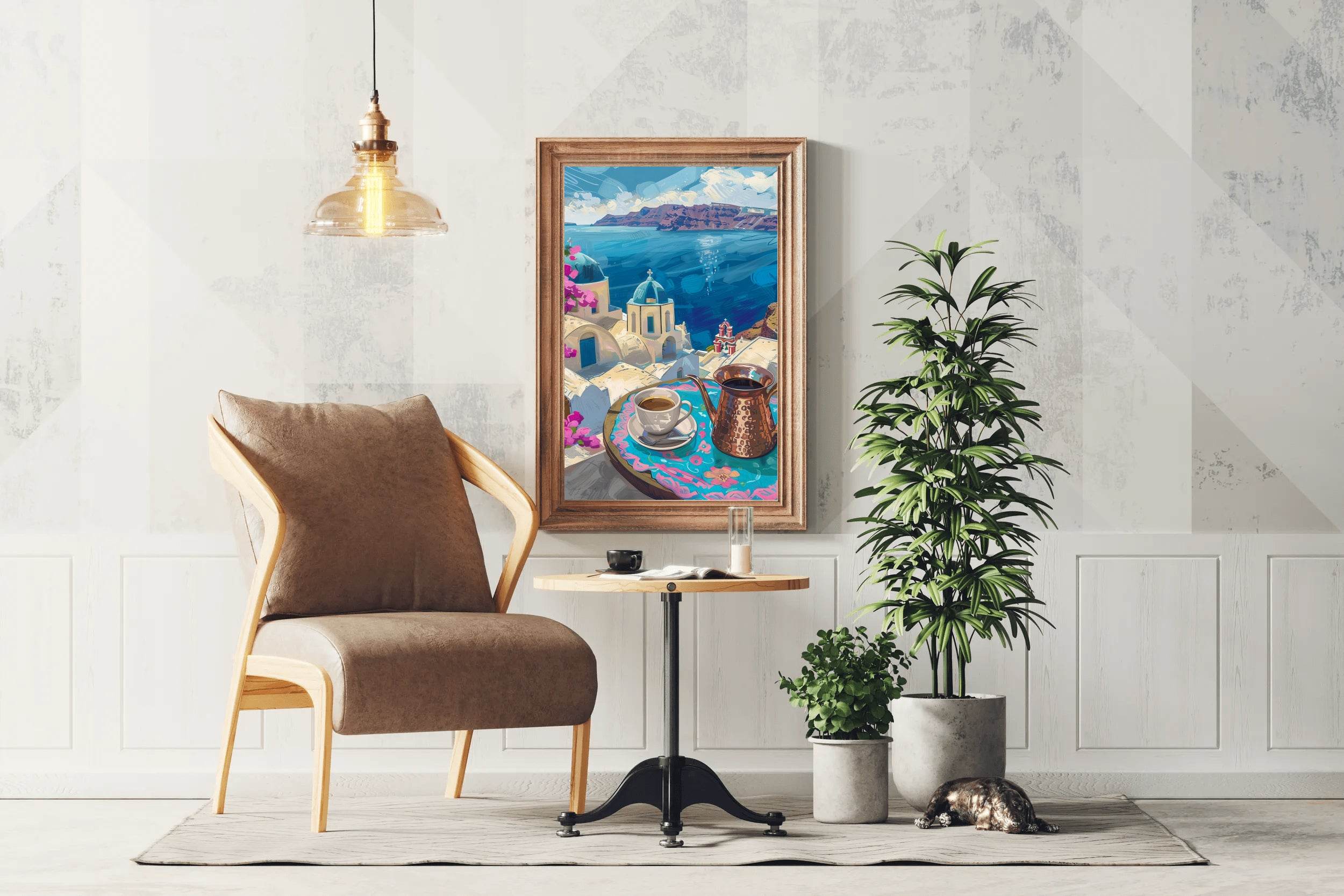 Santorini Sunrise Painting Wall Art - beink online art store