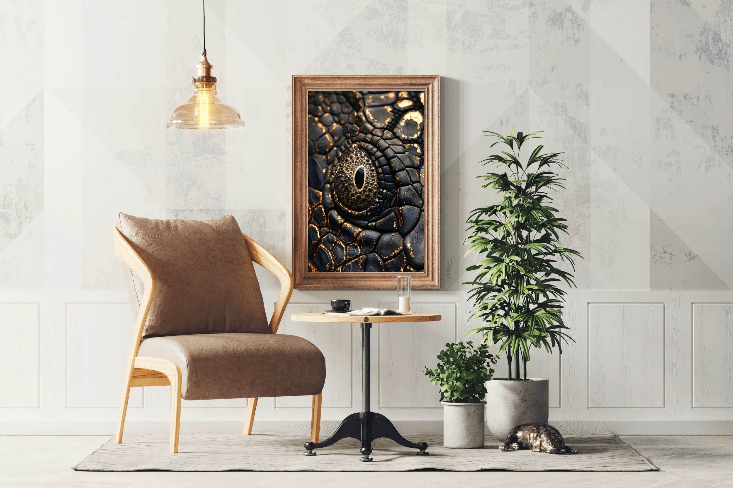 Golden Eye Crocodile Wall Art - beink online art store