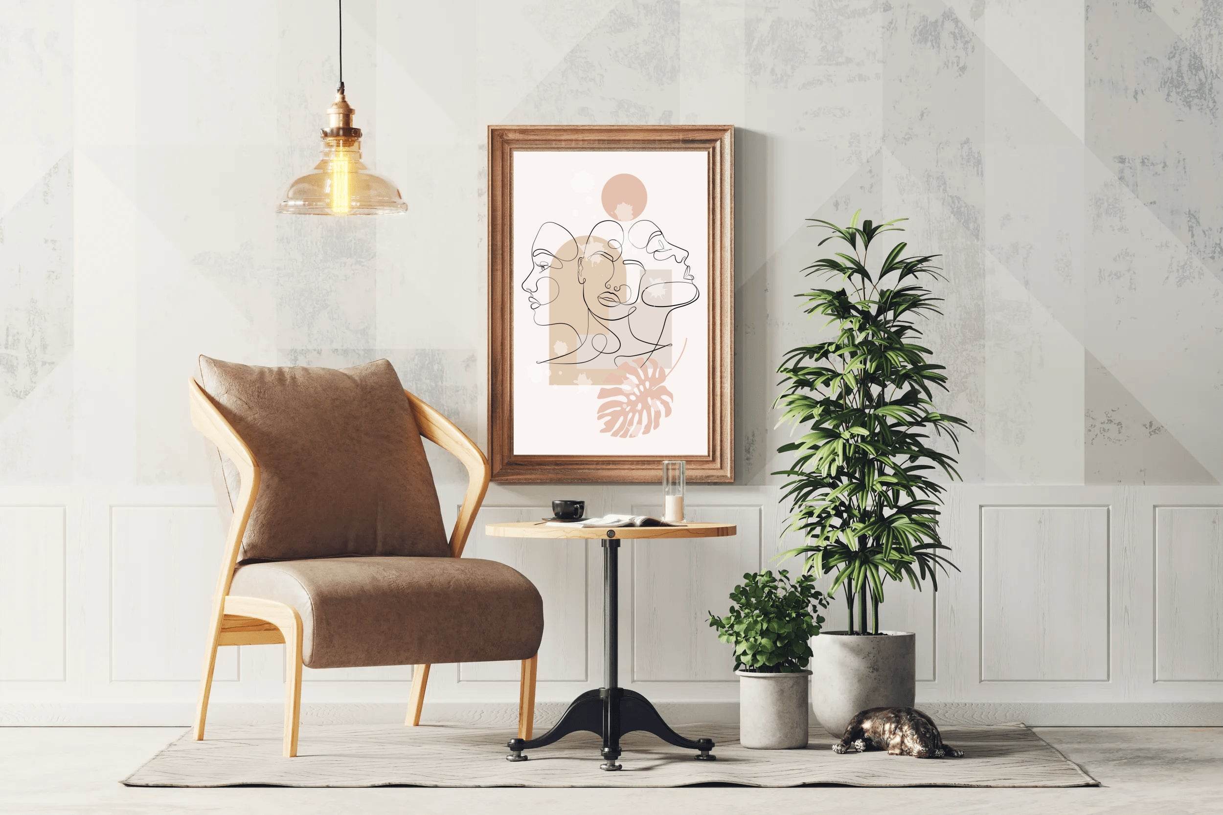 Minimal Design of Three Face Wall Art - beink online art store